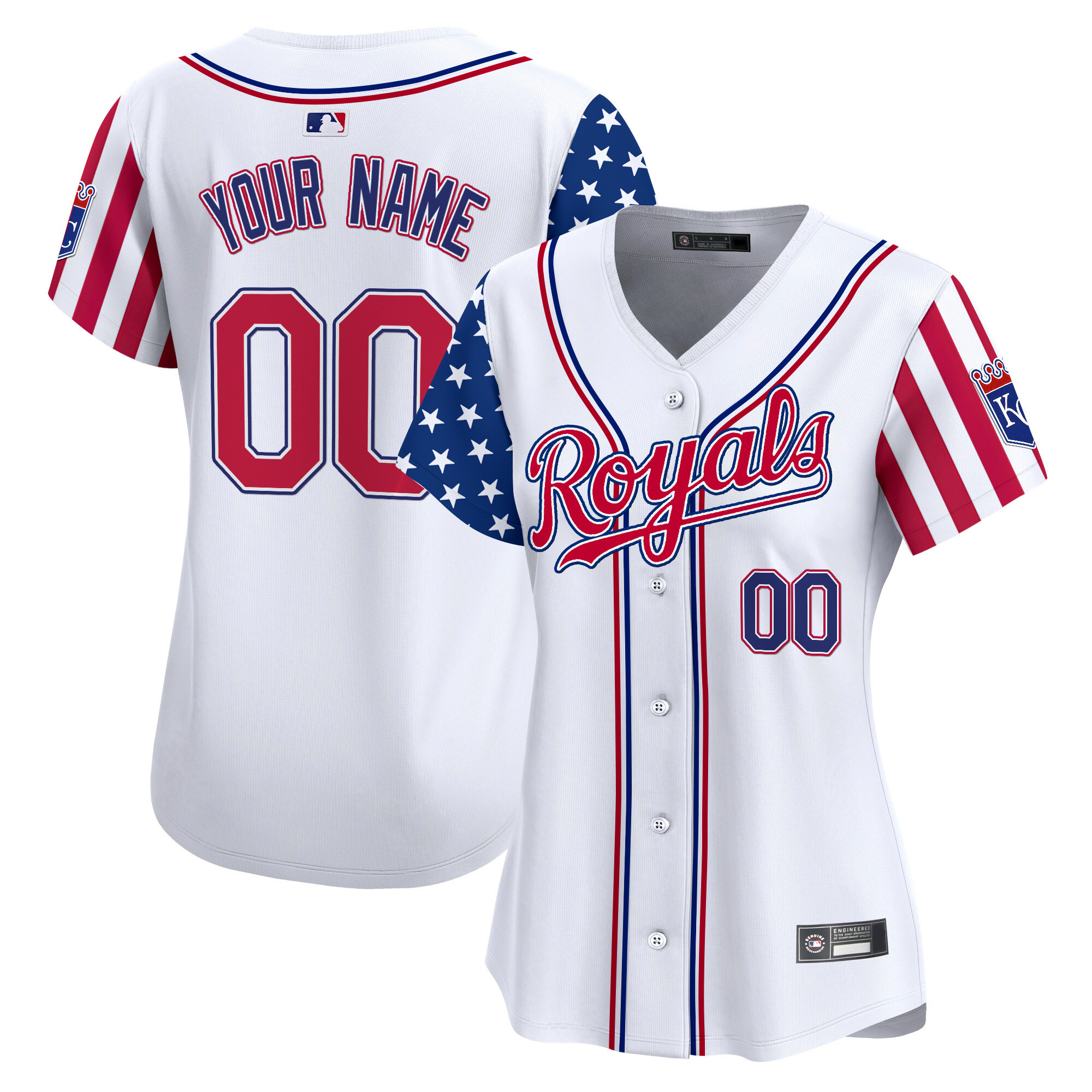 Kansas City Royals 2025 Independence Day Vapor Premier Limited Custom Jersey - All Stitched