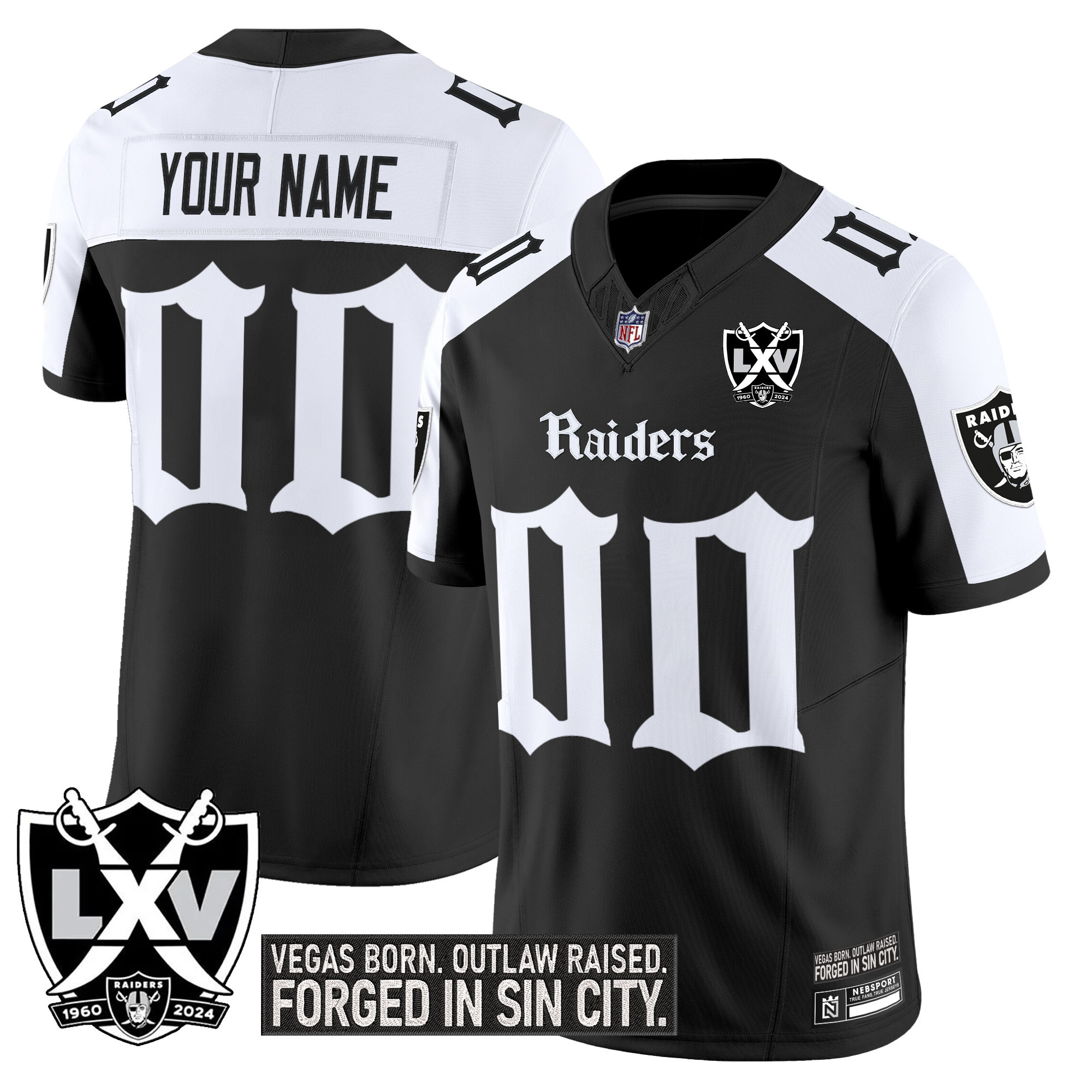 Las Vegas Raiders 'Gothic Sin City Shadows Edition' Vapor Limited Custom Jersey - All Stitched