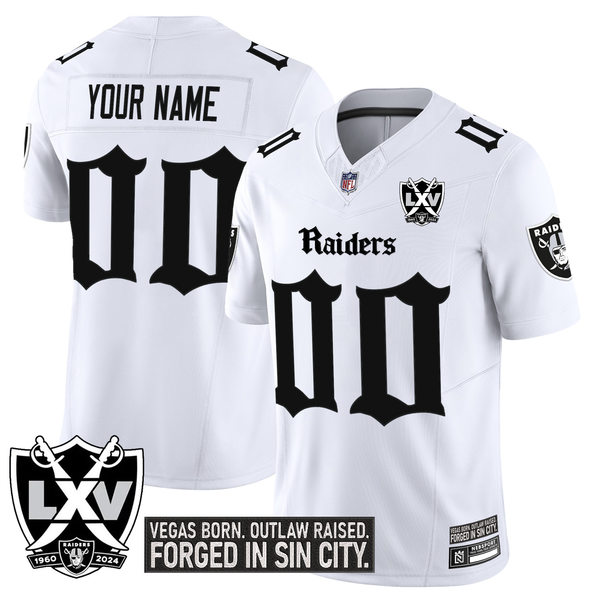 Las Vegas Raiders 'Gothic Sin City Shadows Edition' Vapor Limited Custom Jersey - All Stitched