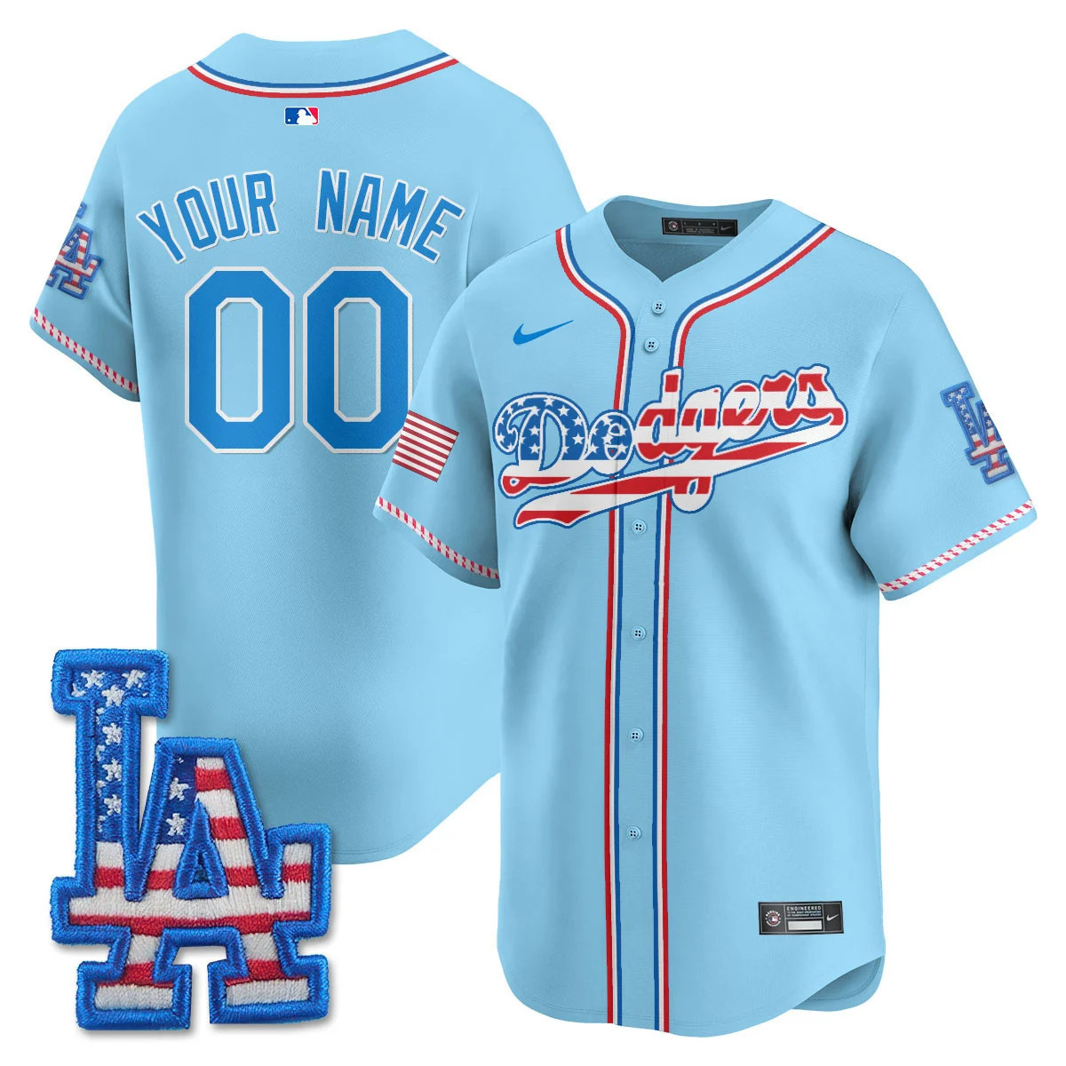 Los Angeles Dodgers 2025 Fourth of July Vapor Premier Limited Custom Jersey - All Stitched