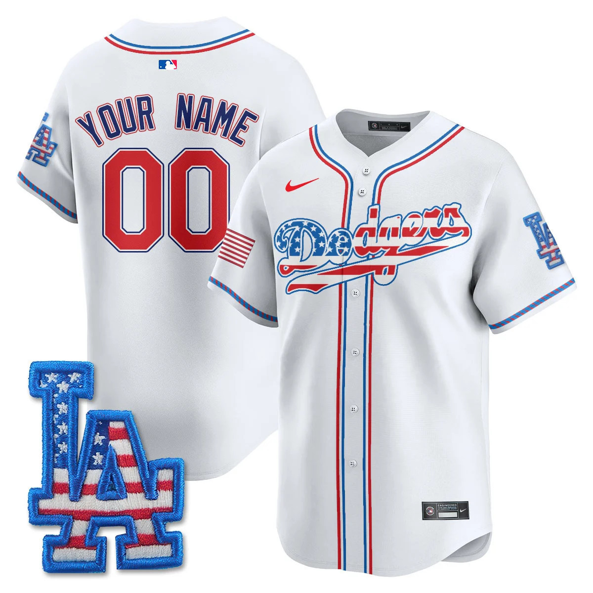 Los Angeles Dodgers 2025 Fourth of July Vapor Premier Limited Custom Jersey - All Stitched