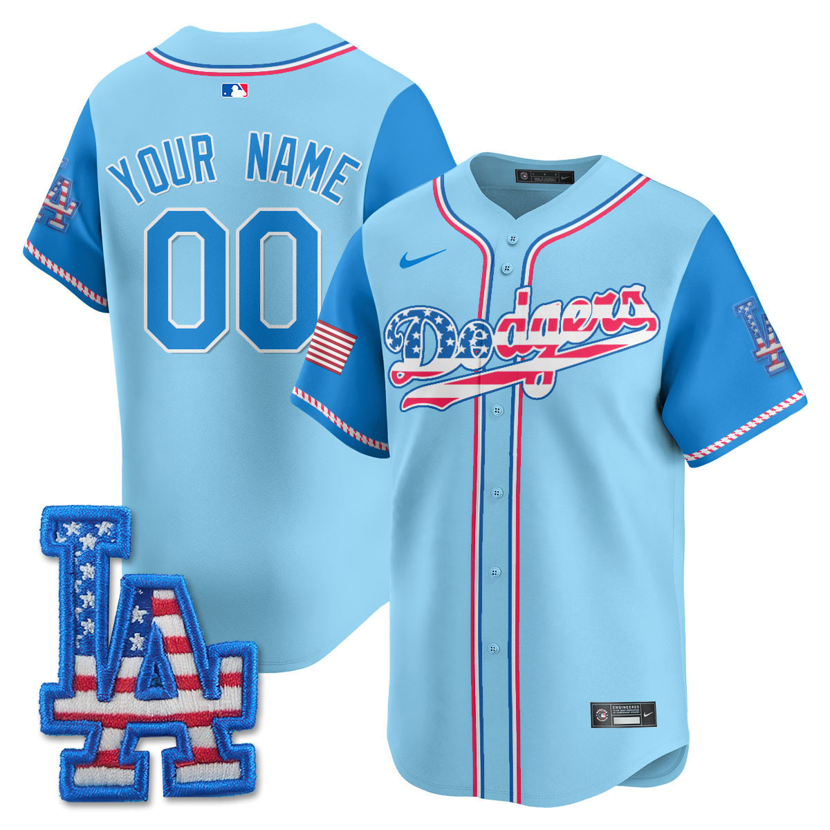 Los Angeles Dodgers 2025 Fourth of July Vapor Premier Limited Custom Jersey - All Stitched
