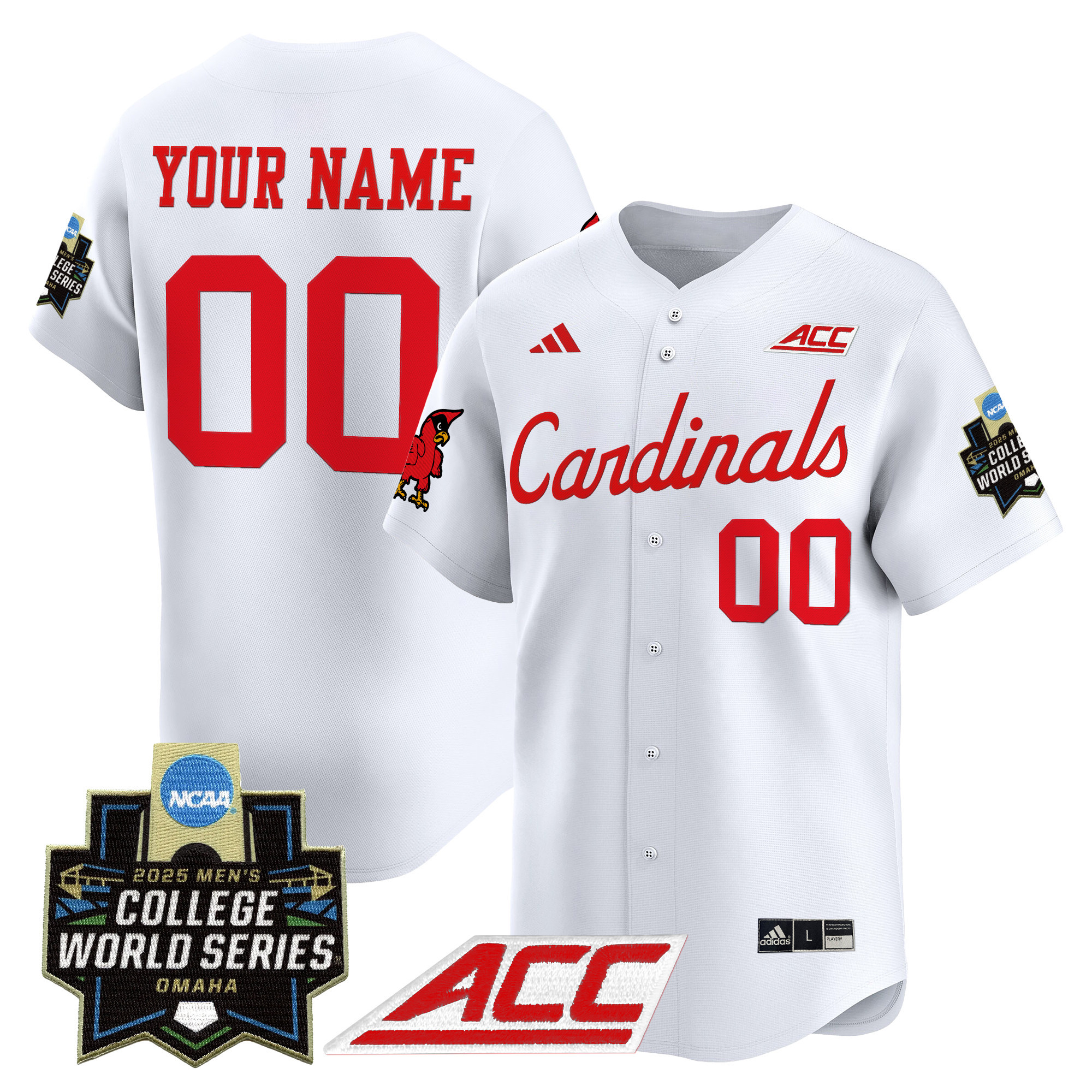 Louisville Cardinals 2025 World Series Vapor Premier Limited Custom Jersey - All Stitched