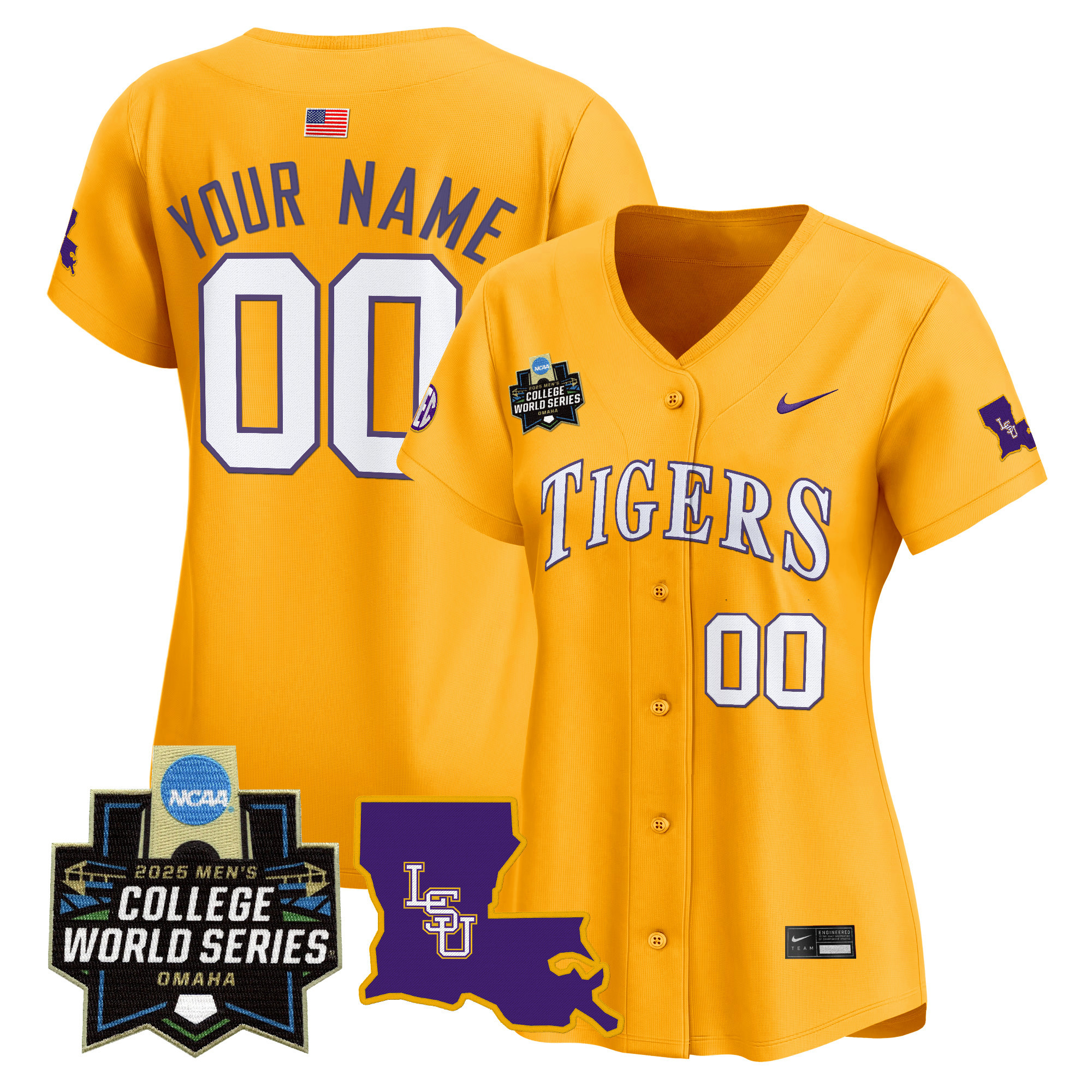 LSU Tigers 2025 World Series Vapor Premier Limited Custom Jersey - All Stitched