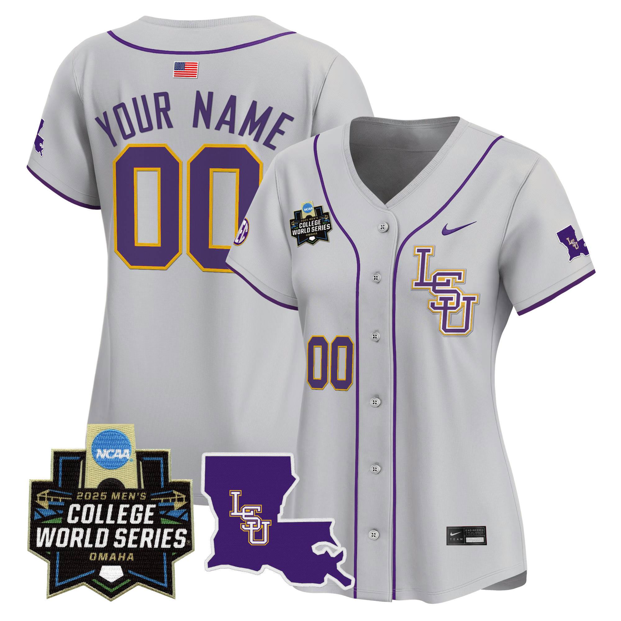 LSU Tigers 2025 World Series Vapor Premier Limited Custom Jersey - All Stitched