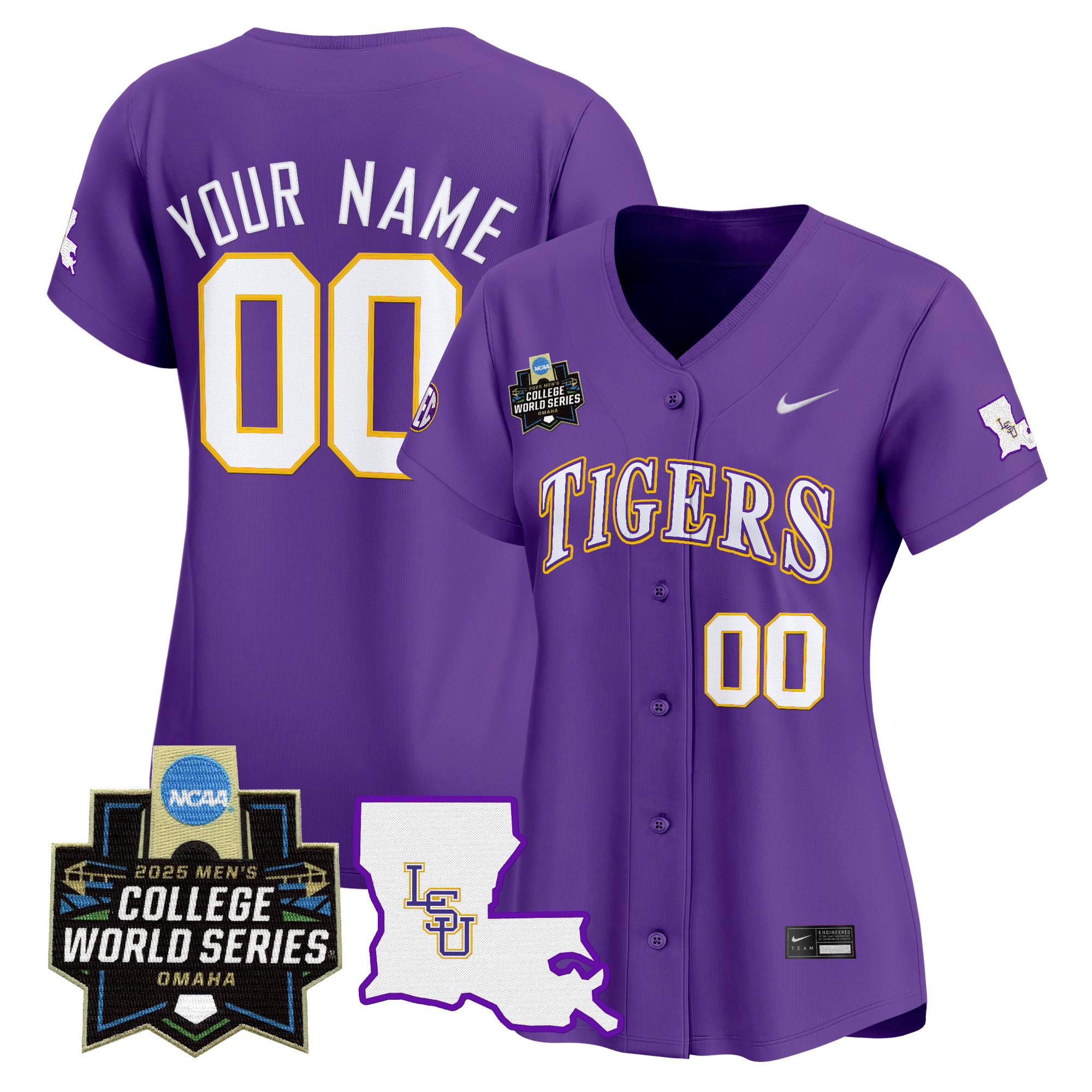LSU Tigers 2025 World Series Vapor Premier Limited Custom Jersey - All Stitched