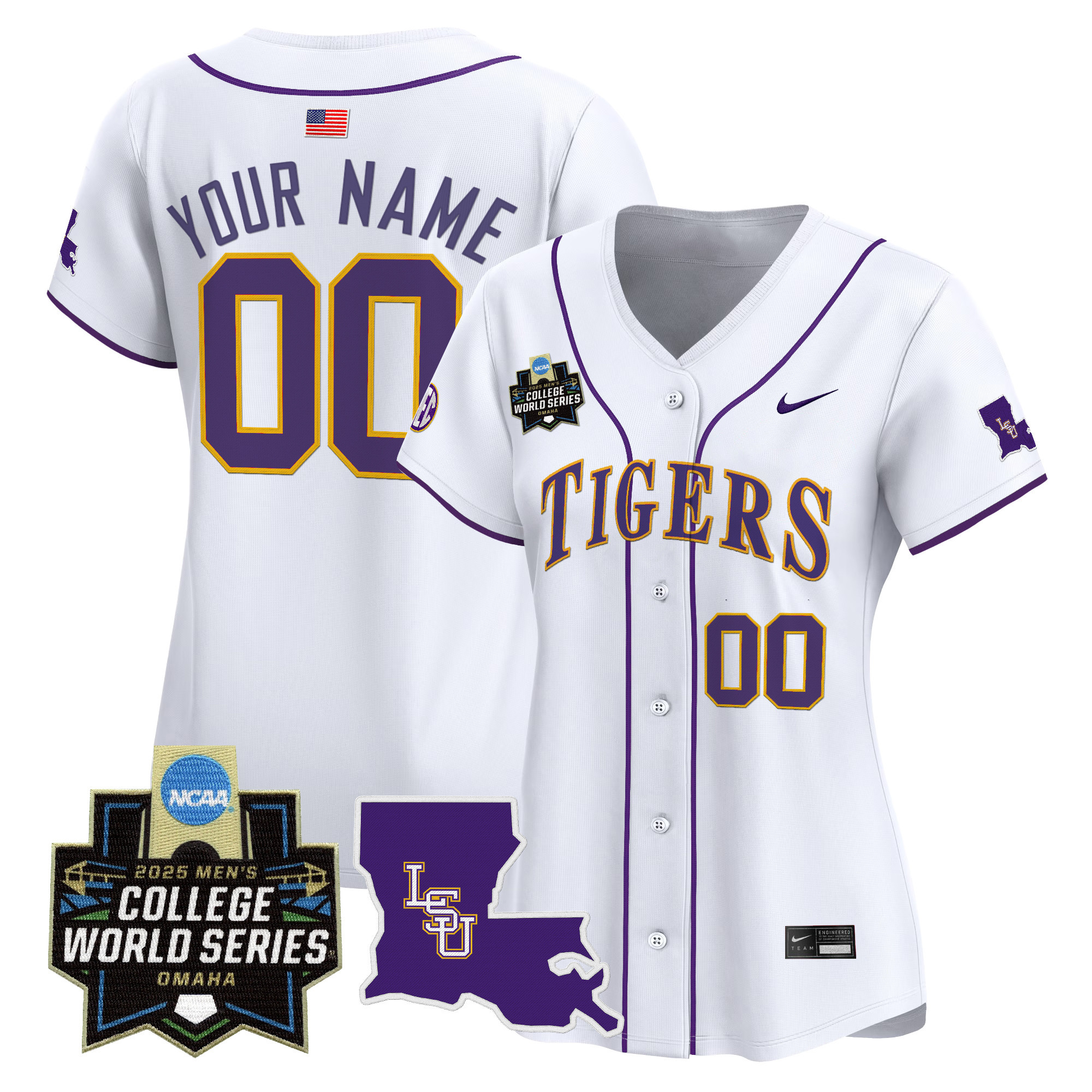 LSU Tigers 2025 World Series Vapor Premier Limited Custom Jersey - All Stitched