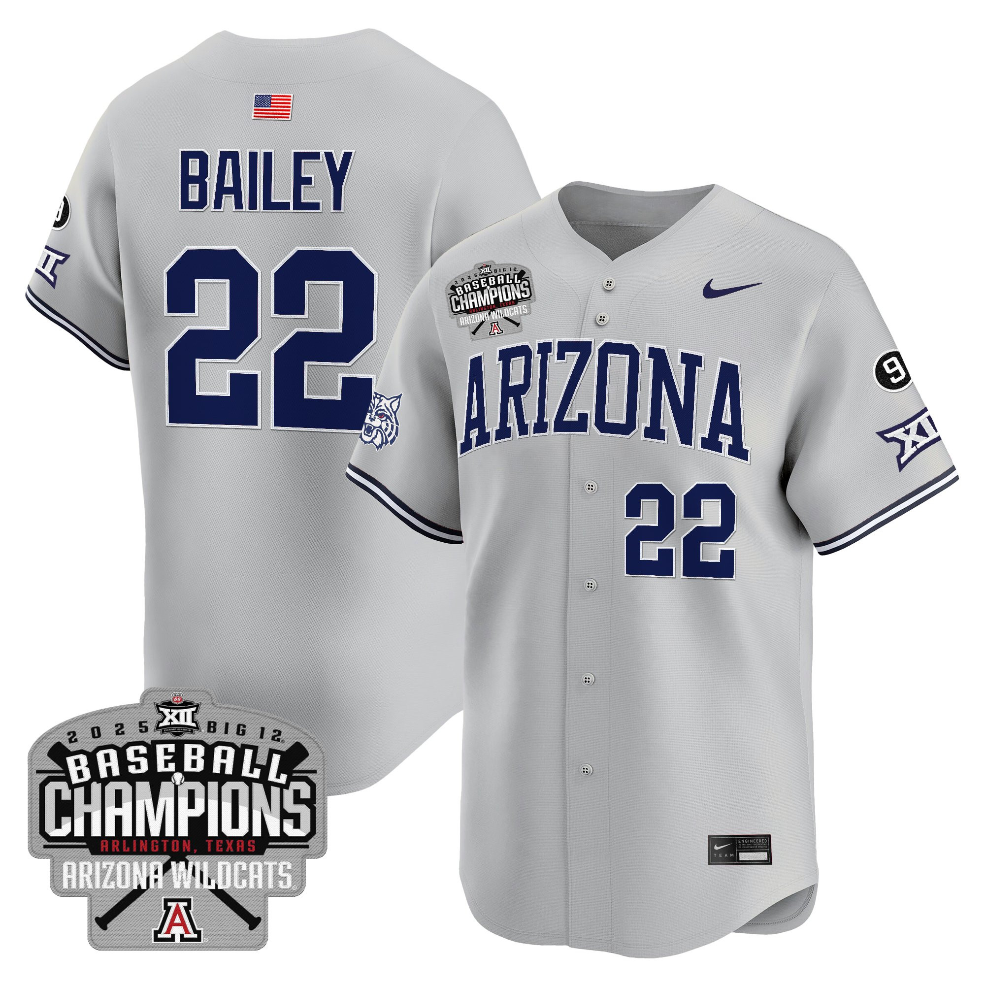 Men's Arizona Wildcats 2025 Big 12 Champions Vapor Premier Limited Jersey - All Stitched