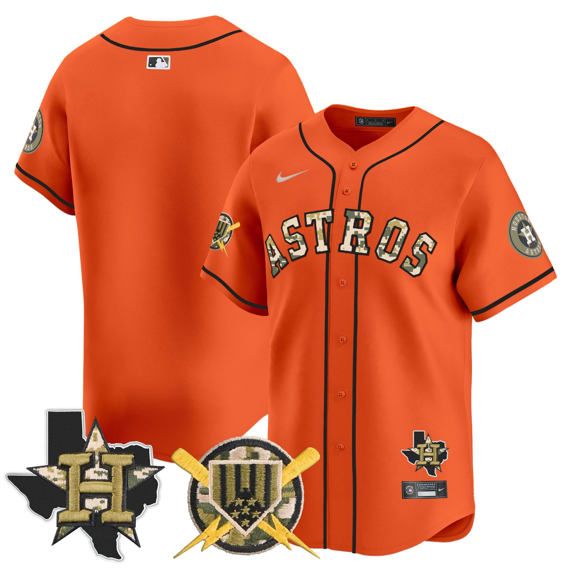 Men's Astros Armed Forces Day Vapor Premier Limited Jersey V2 - All Stitched