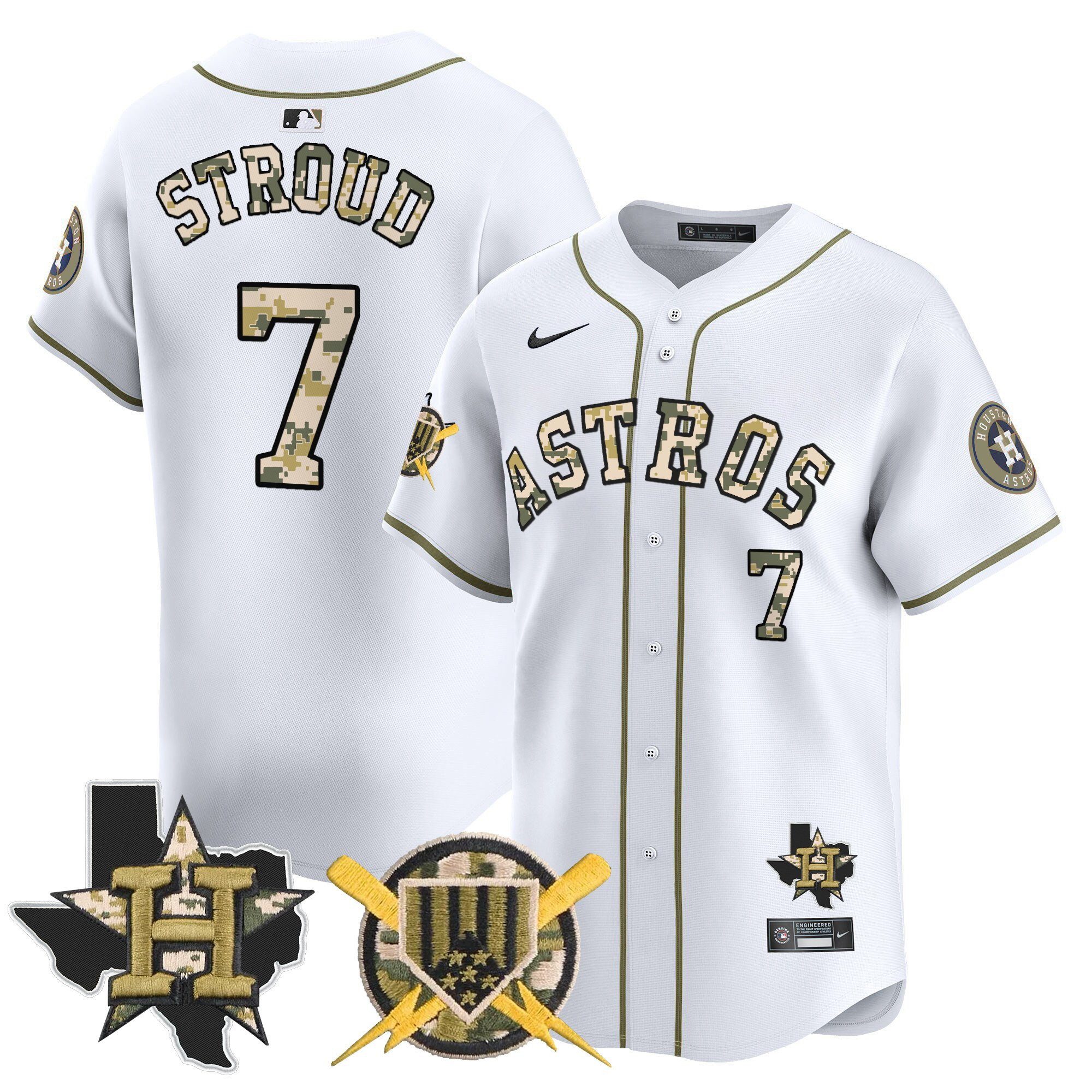 Men's Astros Armed Forces Day Vapor Premier Limited Jersey V2 - All Stitched