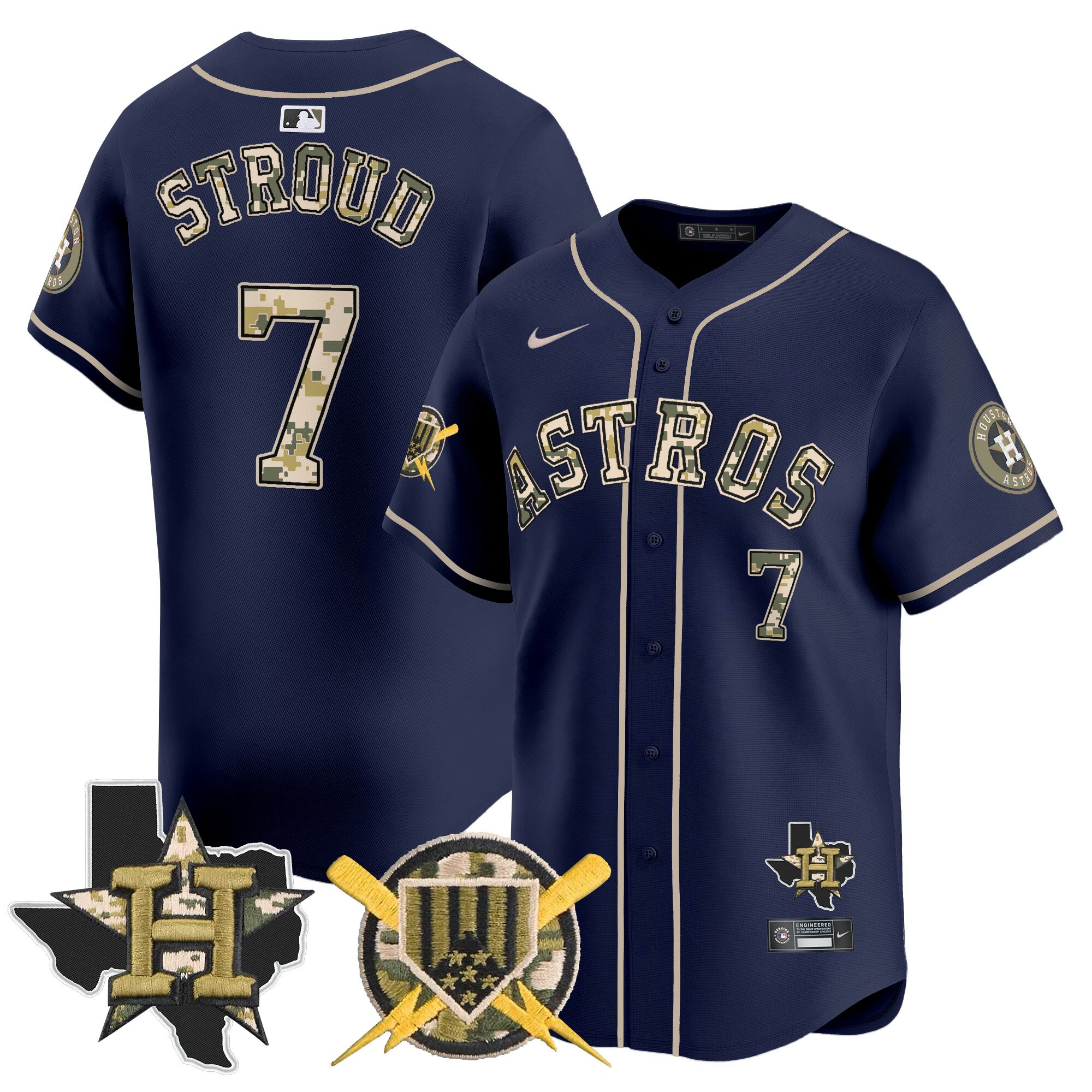 Men's Astros Armed Forces Day Vapor Premier Limited Jersey V2 - All Stitched