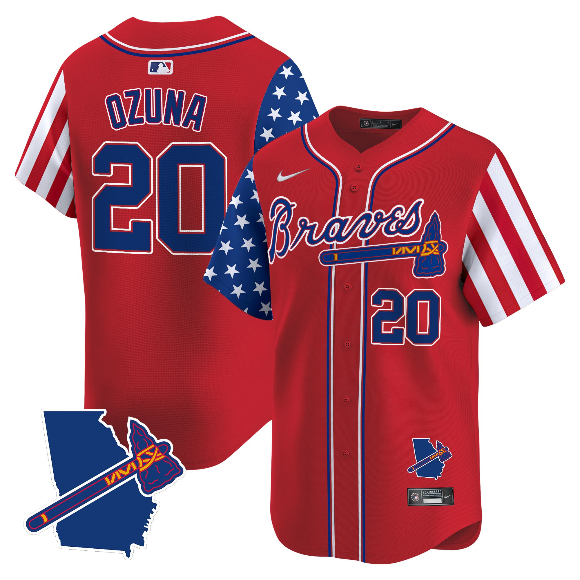 Men's Atlanta Braves 2025 Independence Day Vapor Premier Limited Jersey - All Stitched