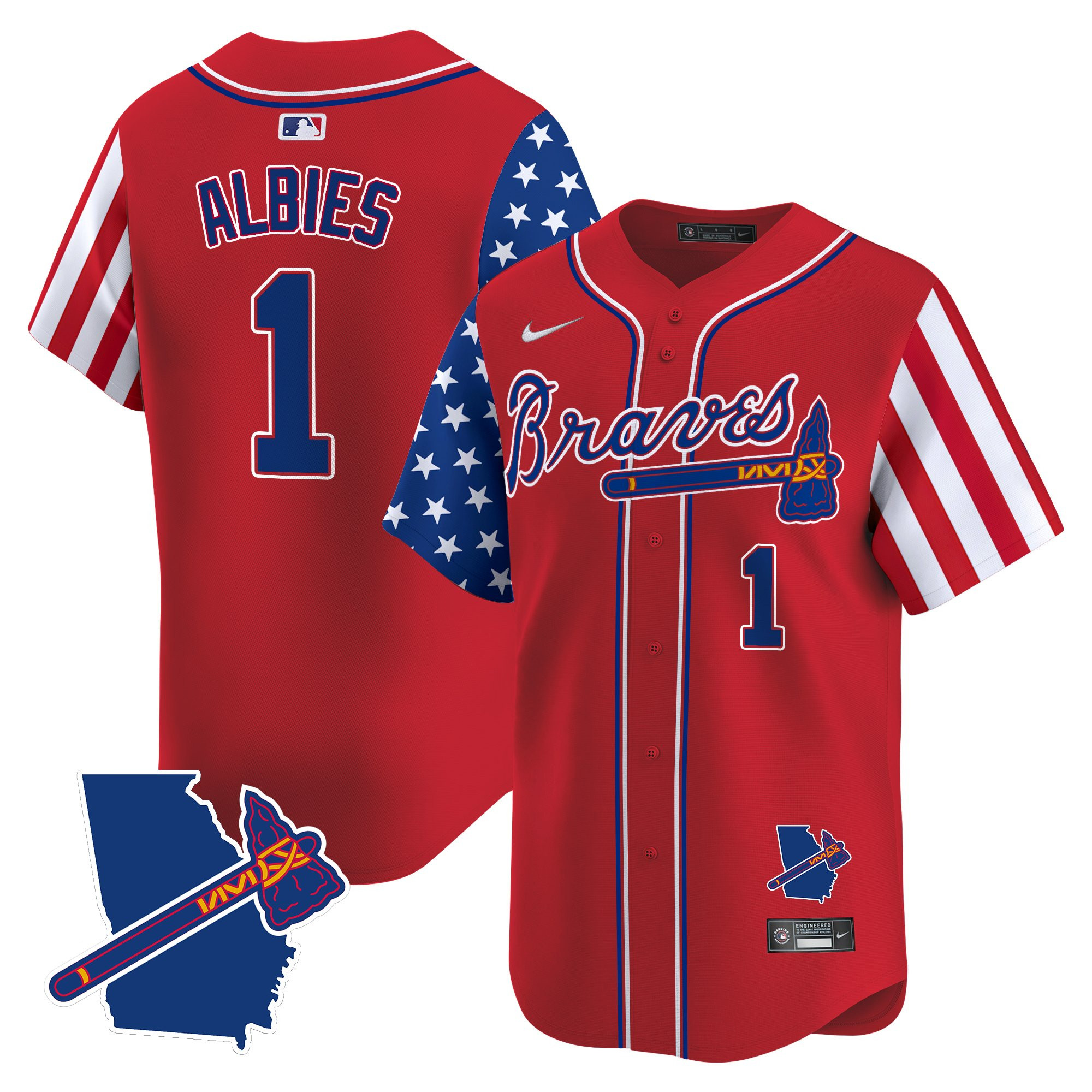 Men's Atlanta Braves 2025 Independence Day Vapor Premier Limited Jersey - All Stitched