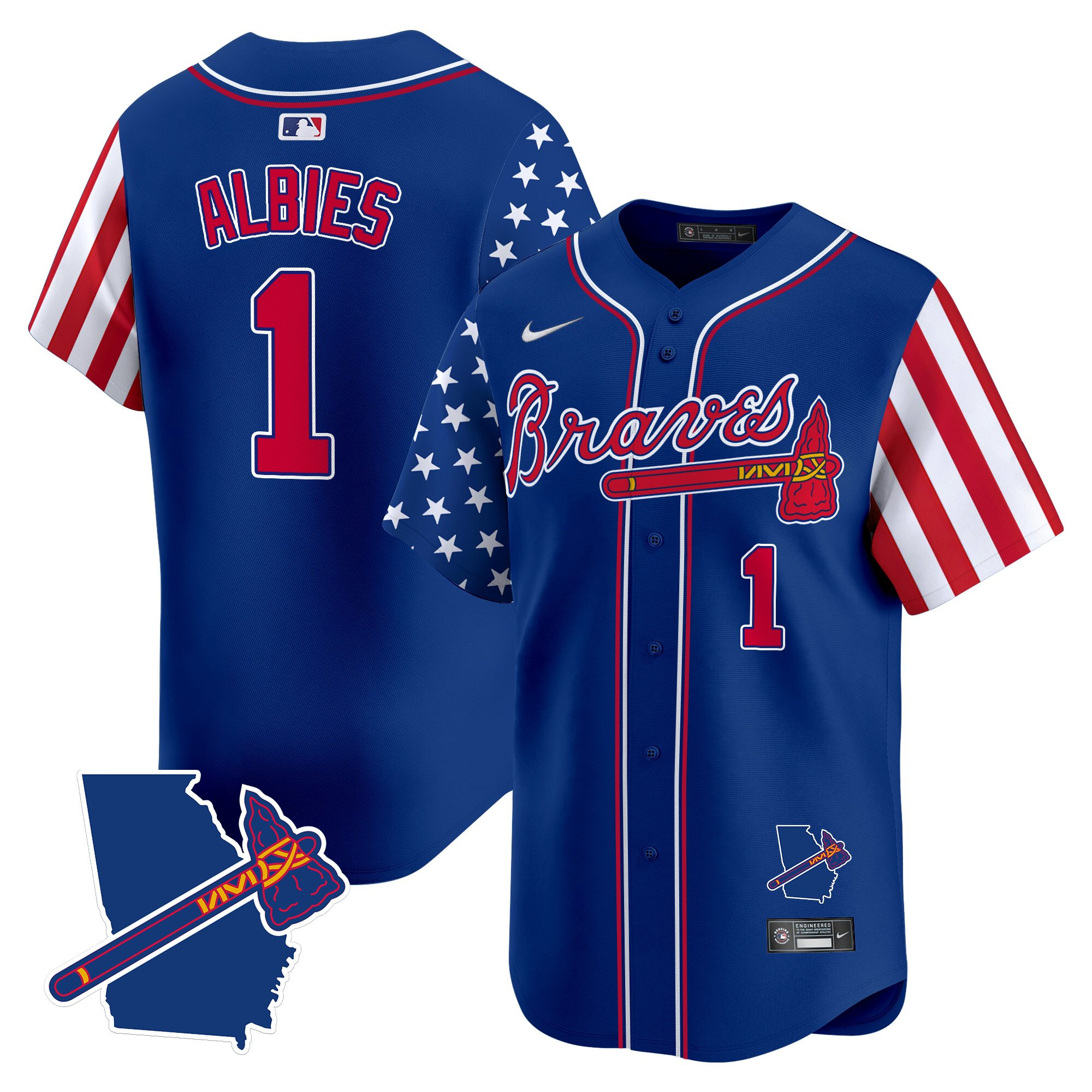 Men's Atlanta Braves 2025 Independence Day Vapor Premier Limited Jersey - All Stitched