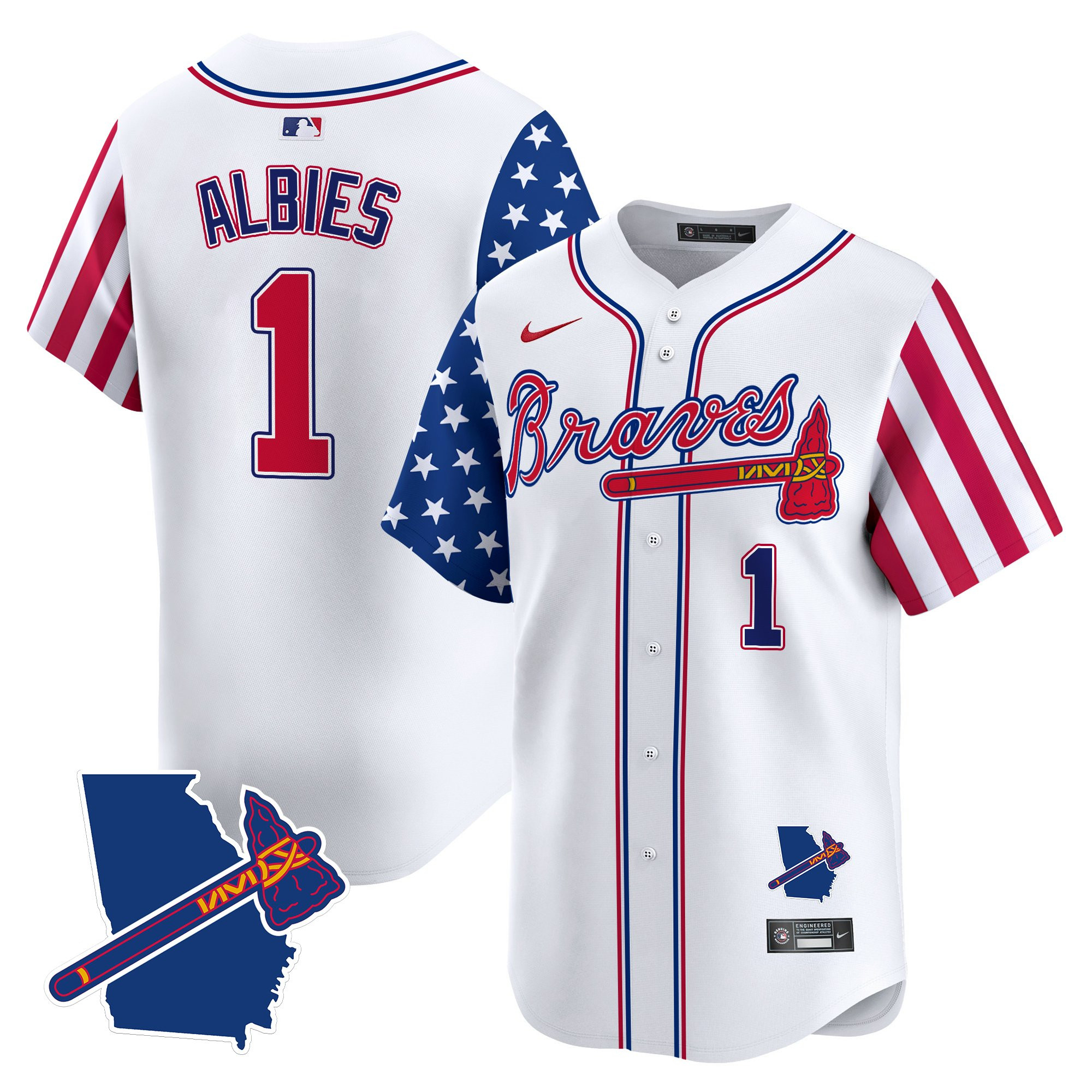 Men's Atlanta Braves 2025 Independence Day Vapor Premier Limited Jersey - All Stitched