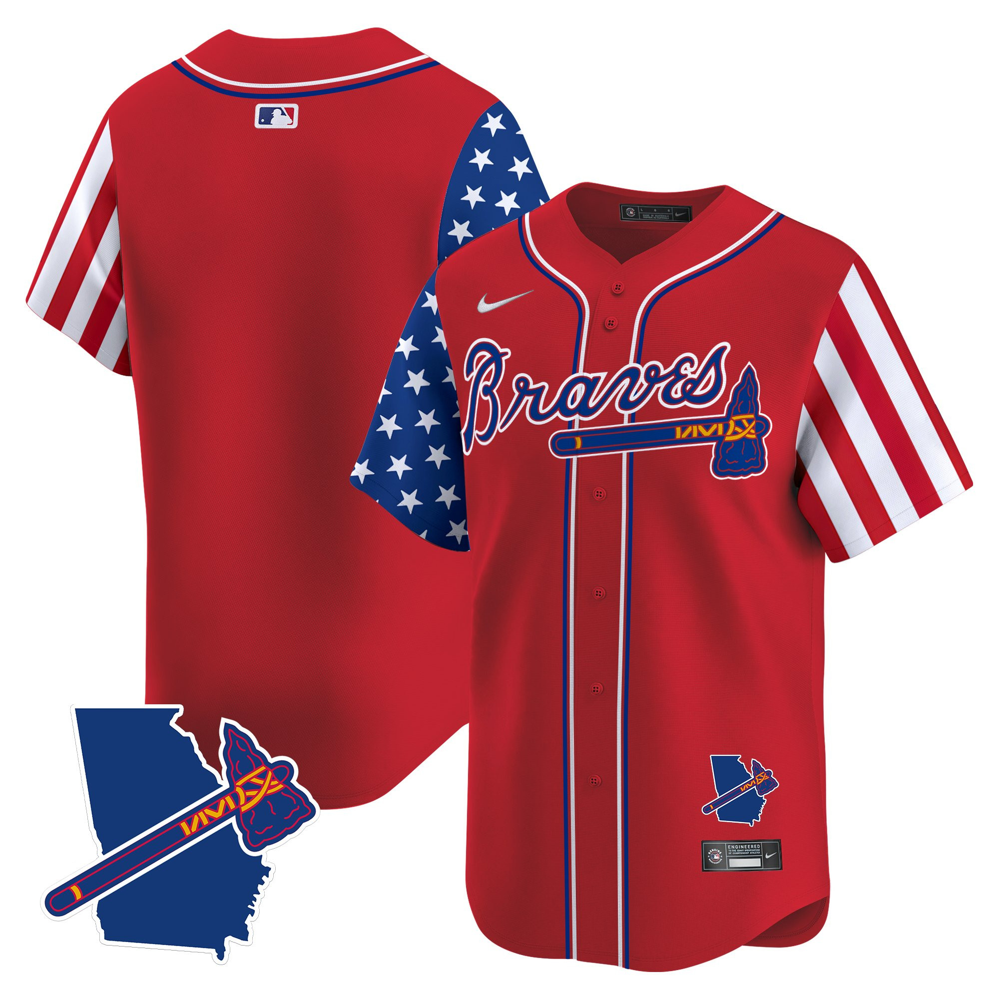 Men's Atlanta Braves 2025 Independence Day Vapor Premier Limited Jersey - All Stitched