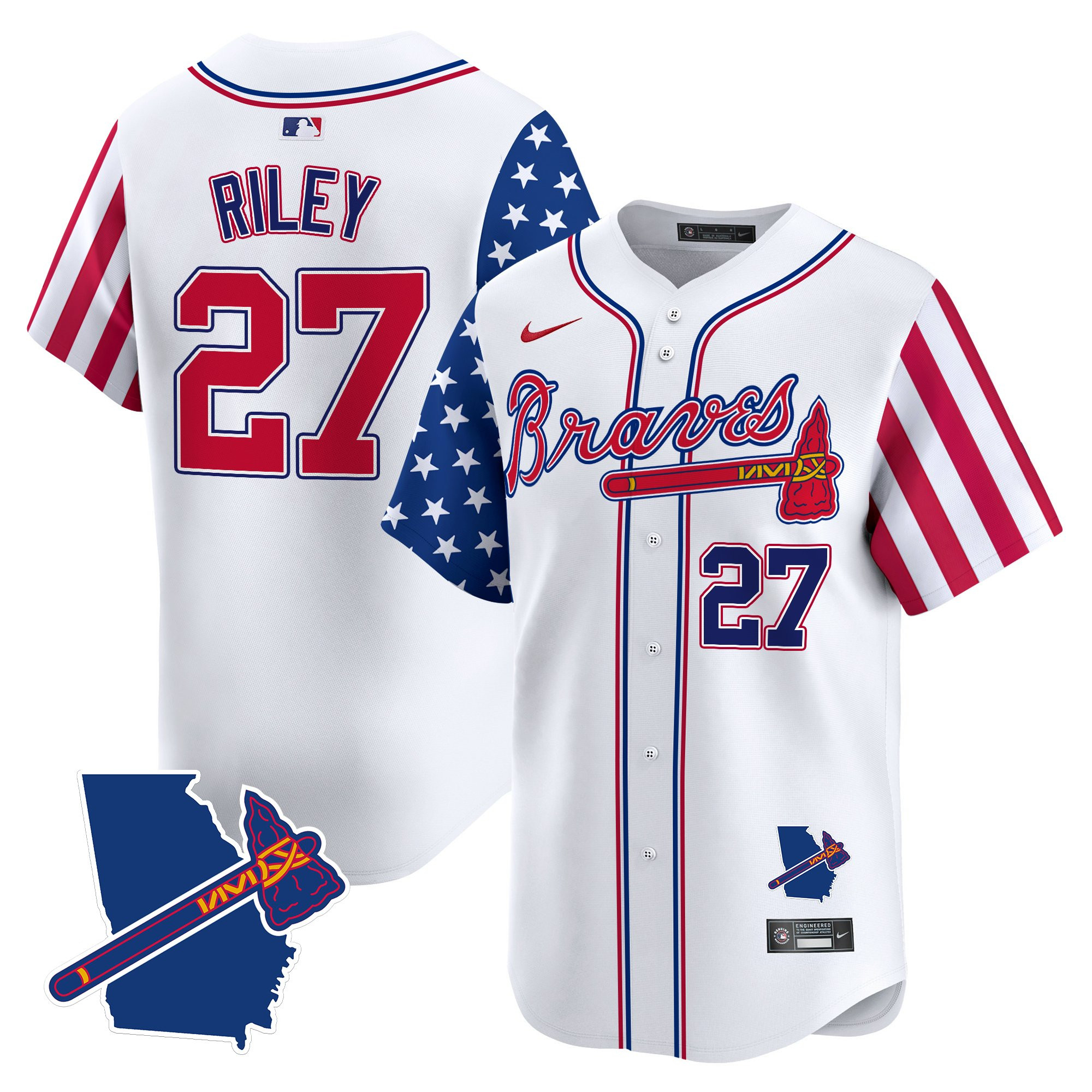 Men's Atlanta Braves 2025 Independence Day Vapor Premier Limited Jersey - All Stitched