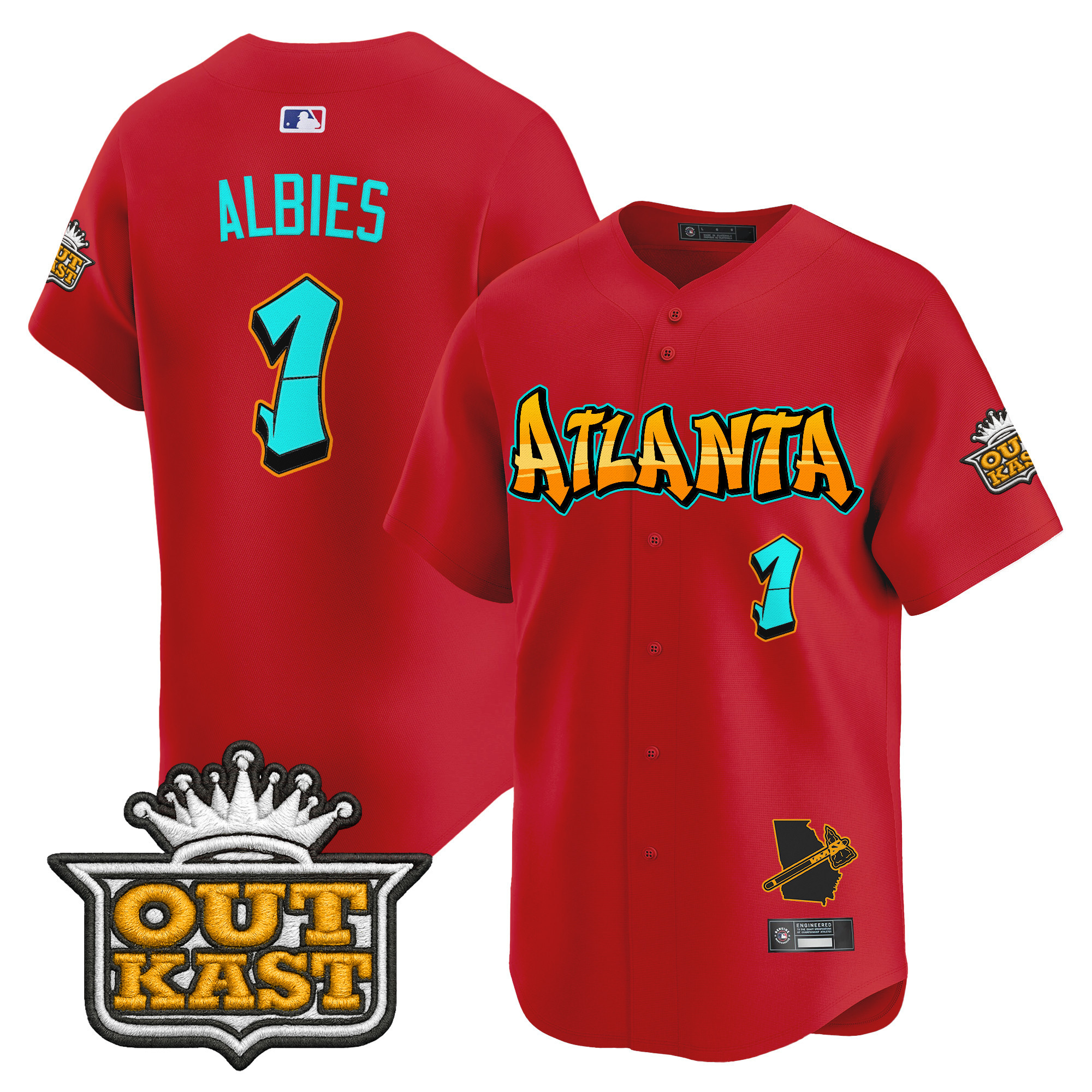 Men's Atlanta Braves 'Graffiti A-Town Edition' Vapor Premier Limited Jersey - All Stitched