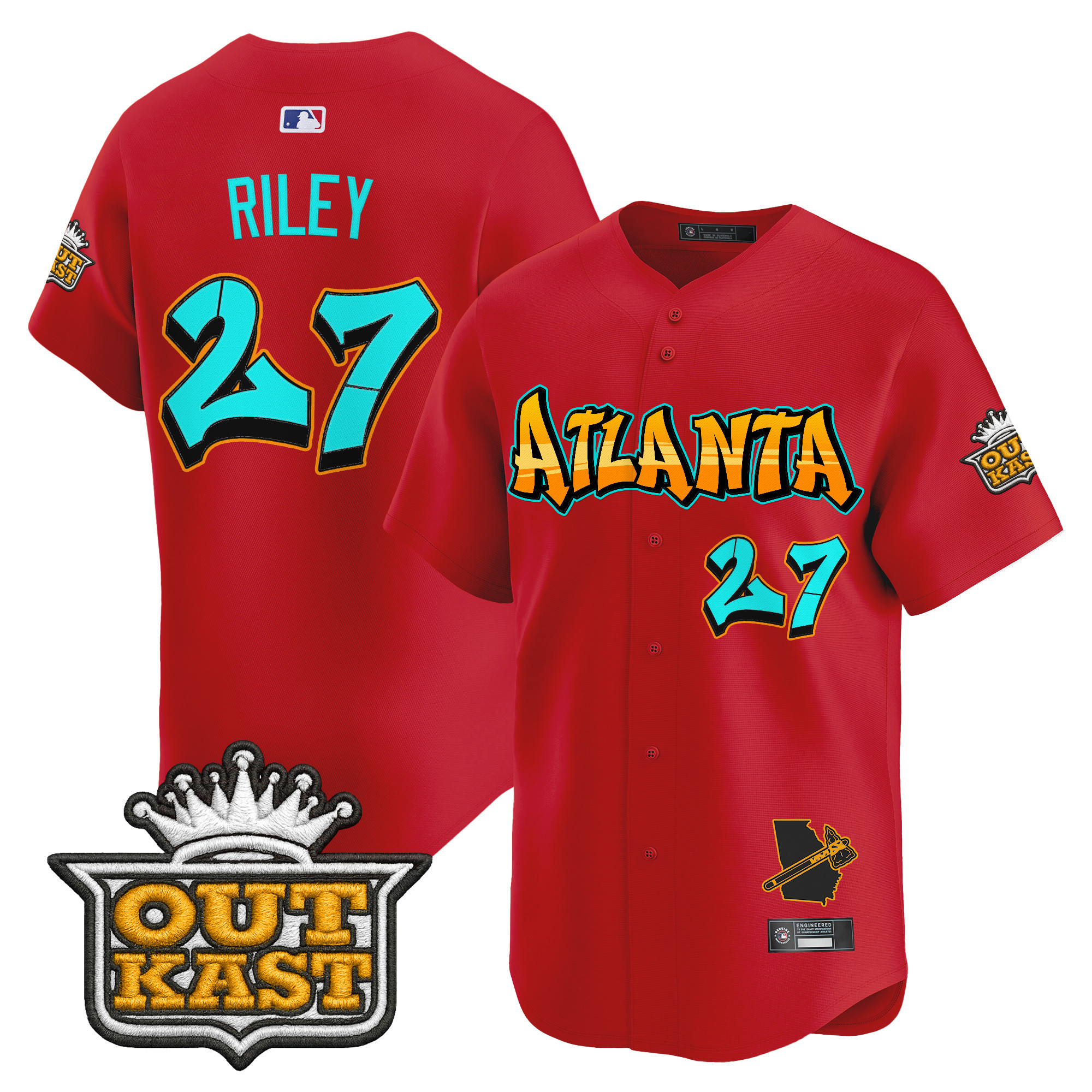Men's Atlanta Braves 'Graffiti A-Town Edition' Vapor Premier Limited Jersey - All Stitched