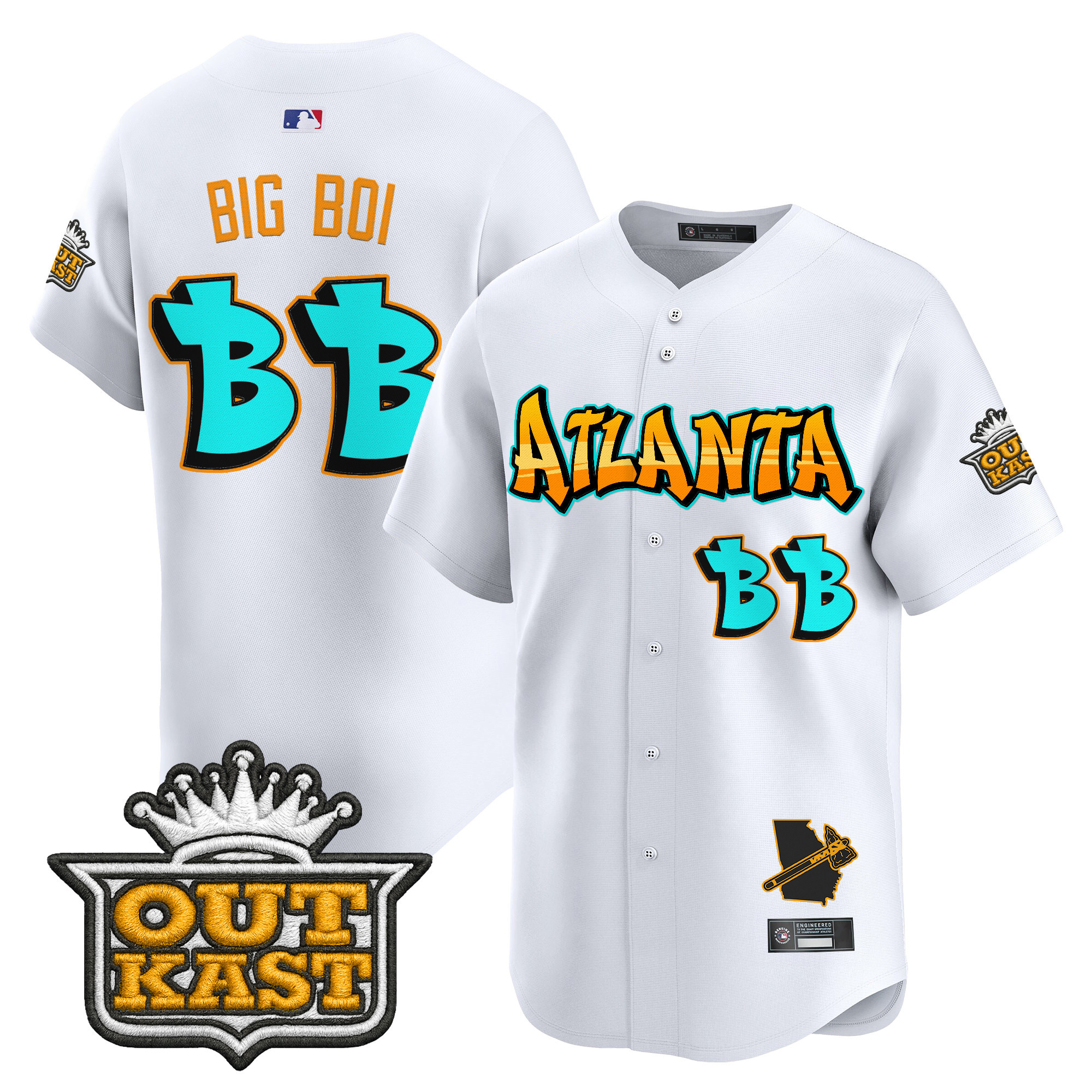 Men's Atlanta Braves 'Graffiti A-Town Edition' Vapor Premier Limited Jersey - All Stitched