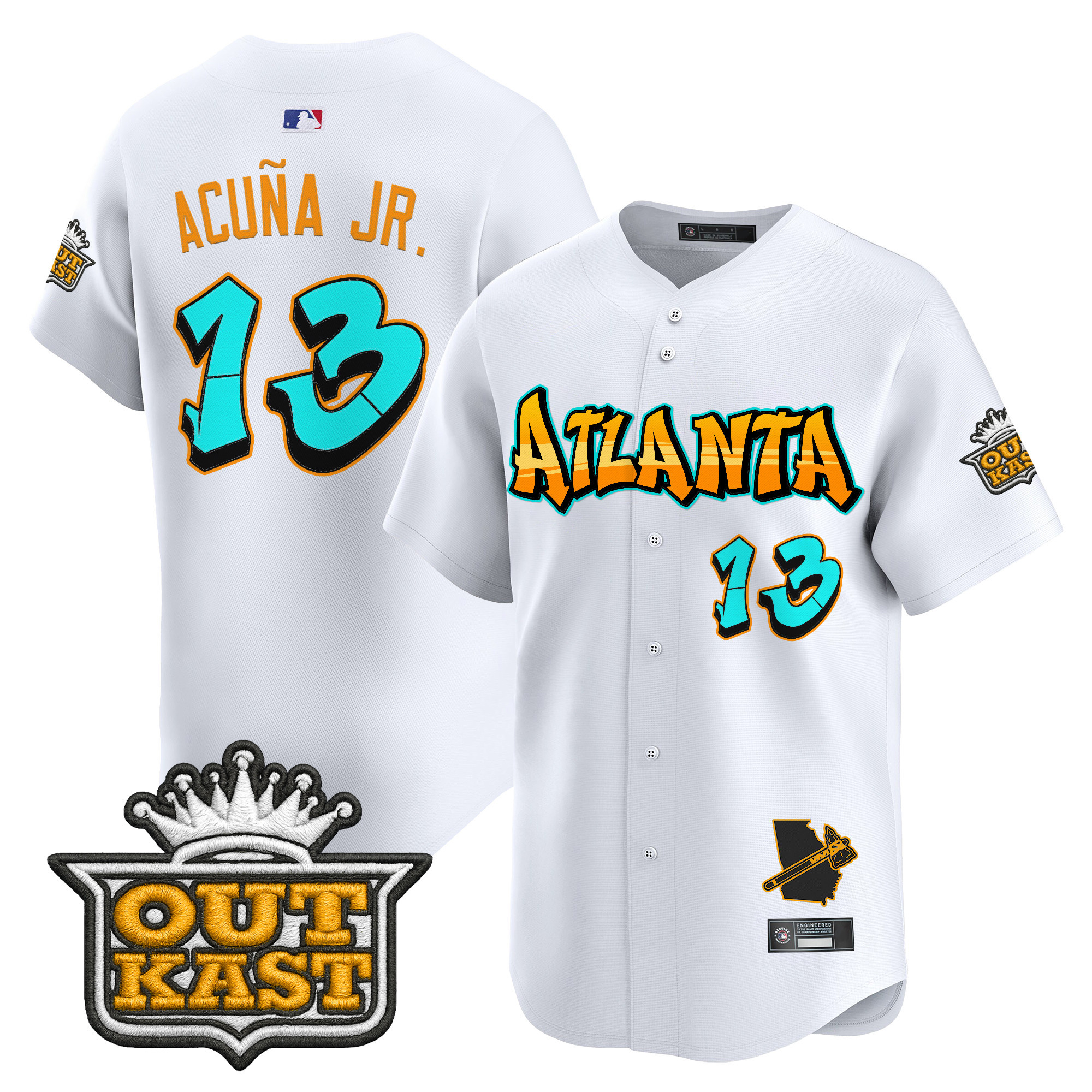 Men's Atlanta Braves 'Graffiti A-Town Edition' Vapor Premier Limited Jersey - All Stitched