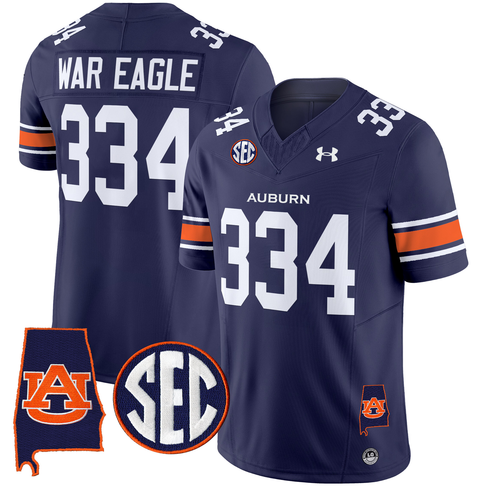 Men's Auburn Tigers 2025 Alabama Patch Vapor Limited Jersey - All Stitched