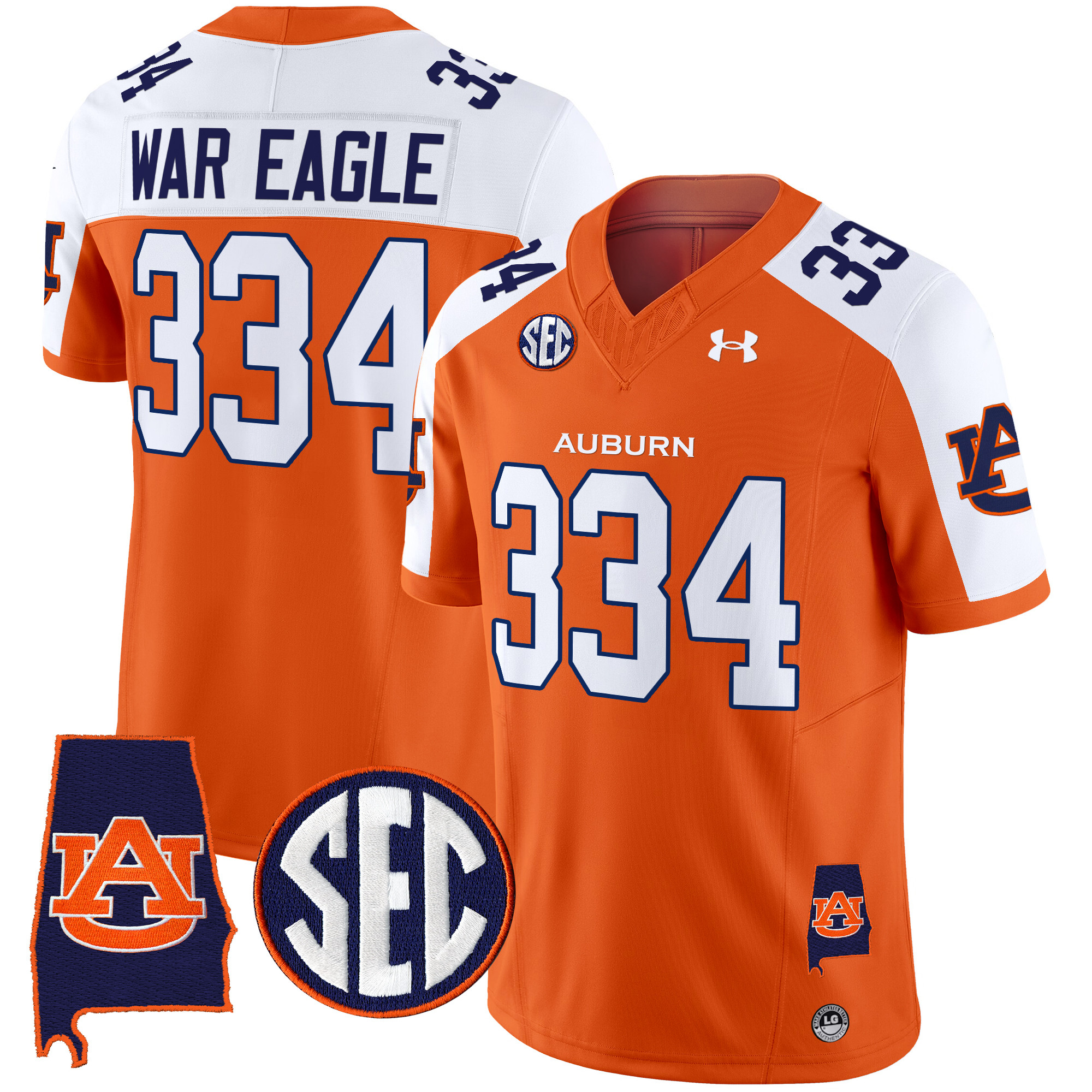 Men's Auburn Tigers 2025 Alabama Patch Vapor Limited Jersey - All Stitched