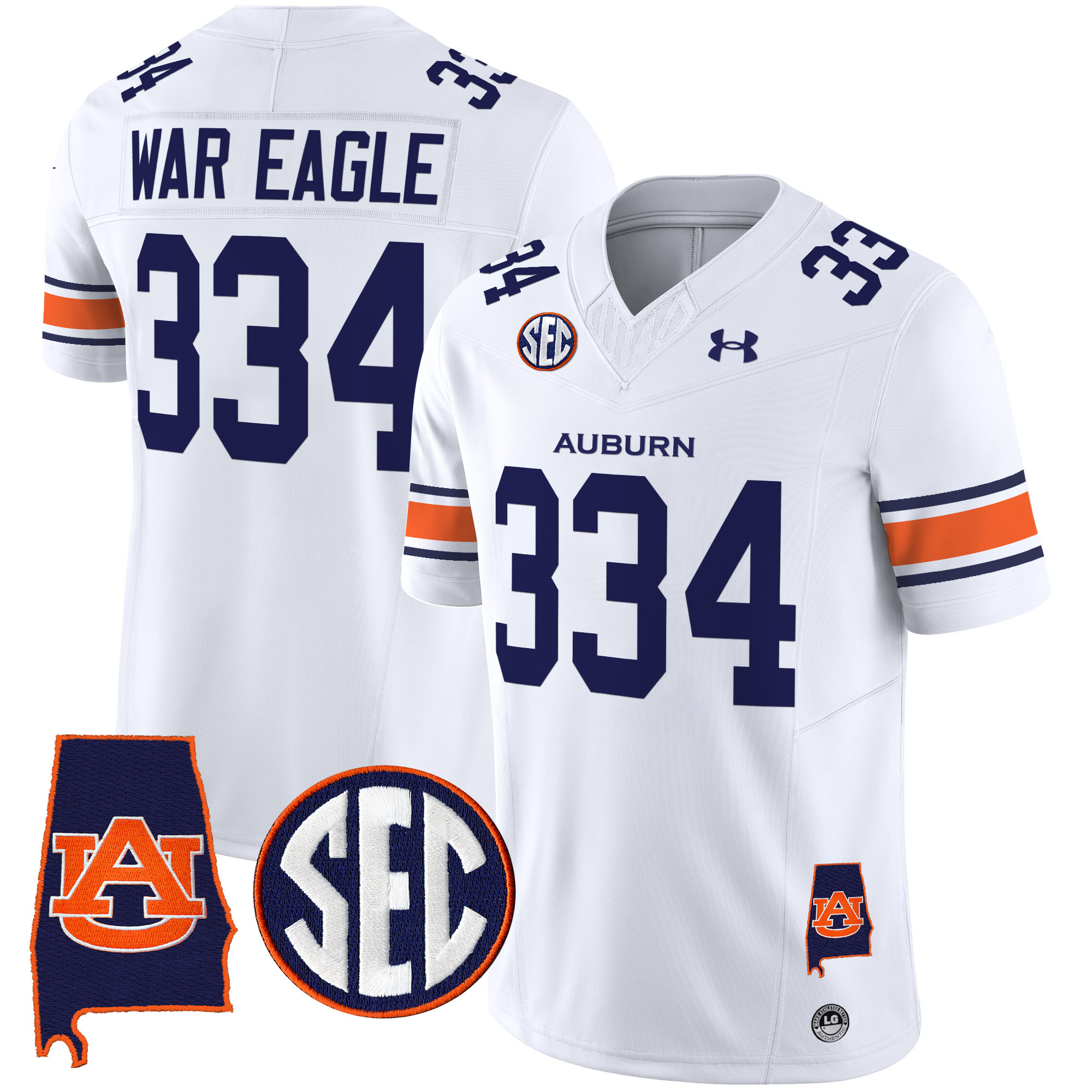 Men's Auburn Tigers 2025 Alabama Patch Vapor Limited Jersey - All Stitched