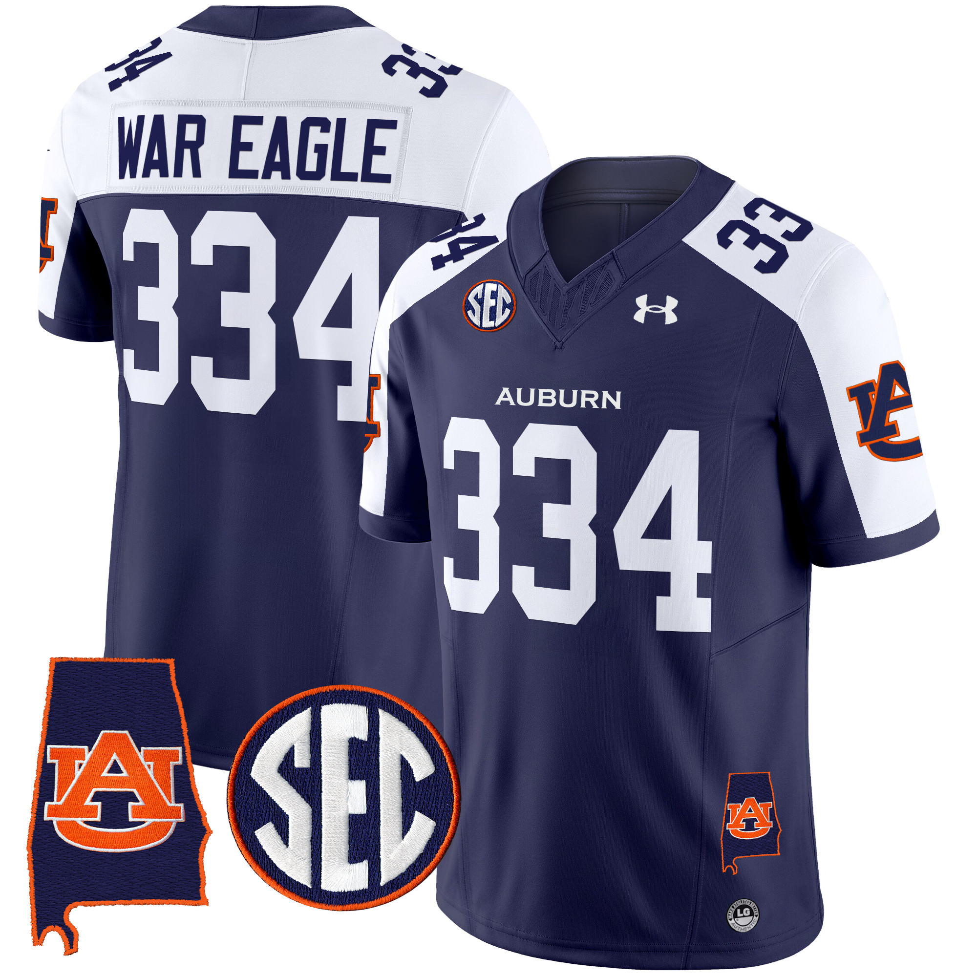 Men's Auburn Tigers 2025 Alabama Patch Vapor Limited Jersey - All Stitched