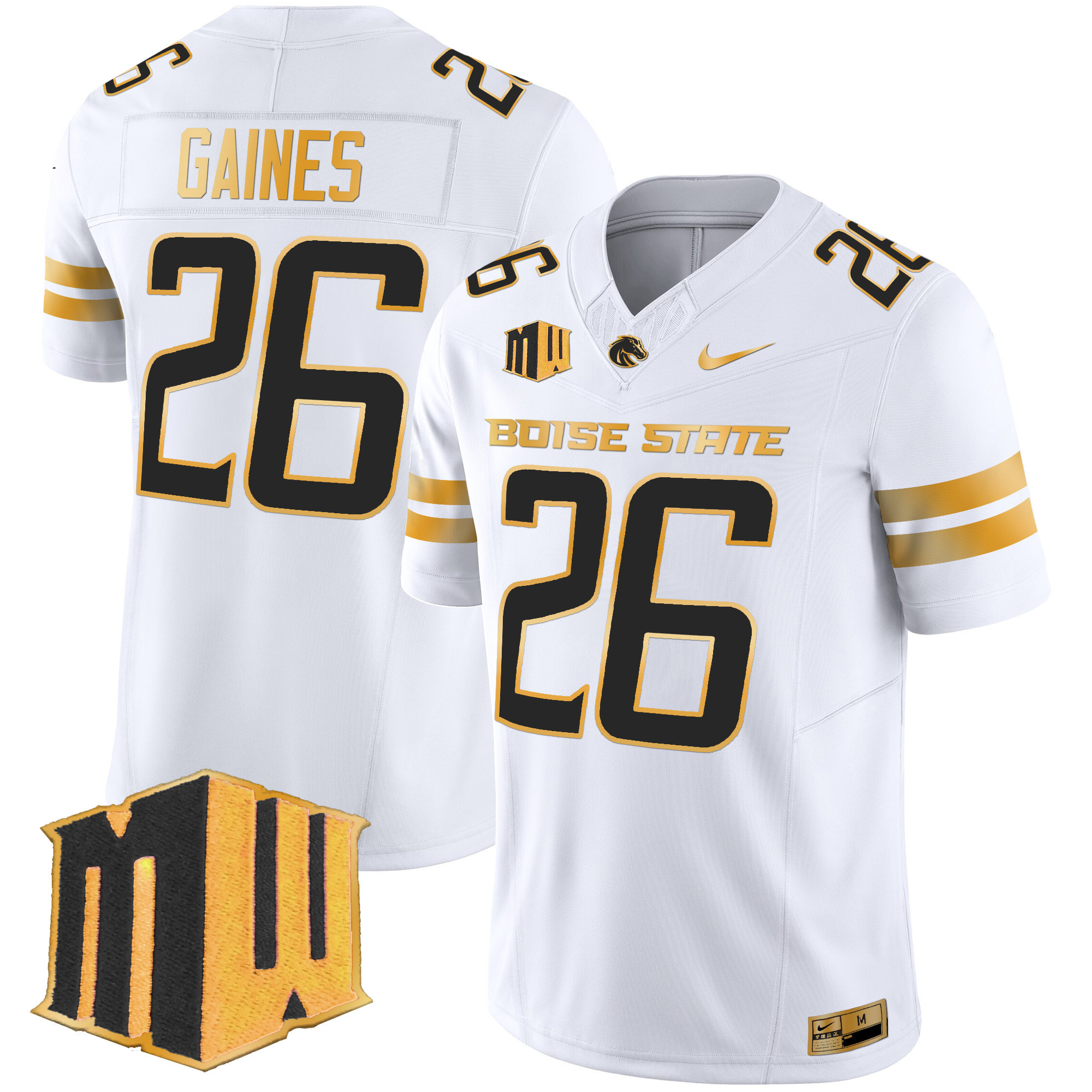 Men's Boise State Broncos 2025 Gold Vapor Limited Jersey - All Stitched