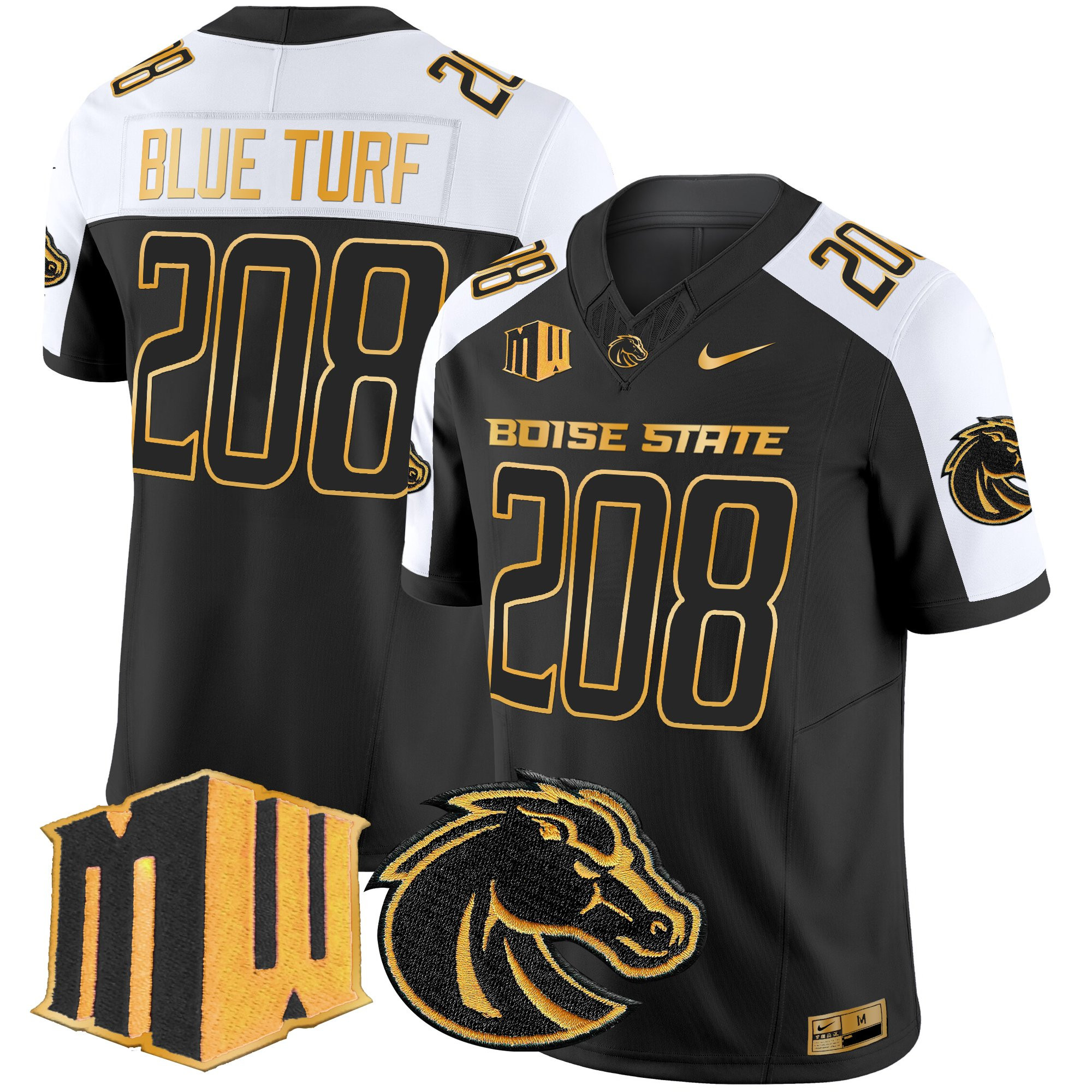 Men's Boise State Broncos 2025 Gold Vapor Limited Jersey - All Stitched