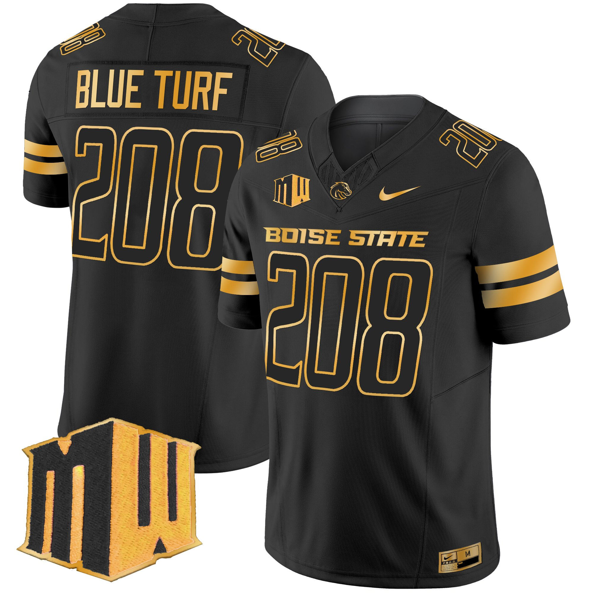 Men's Boise State Broncos 2025 Gold Vapor Limited Jersey - All Stitched
