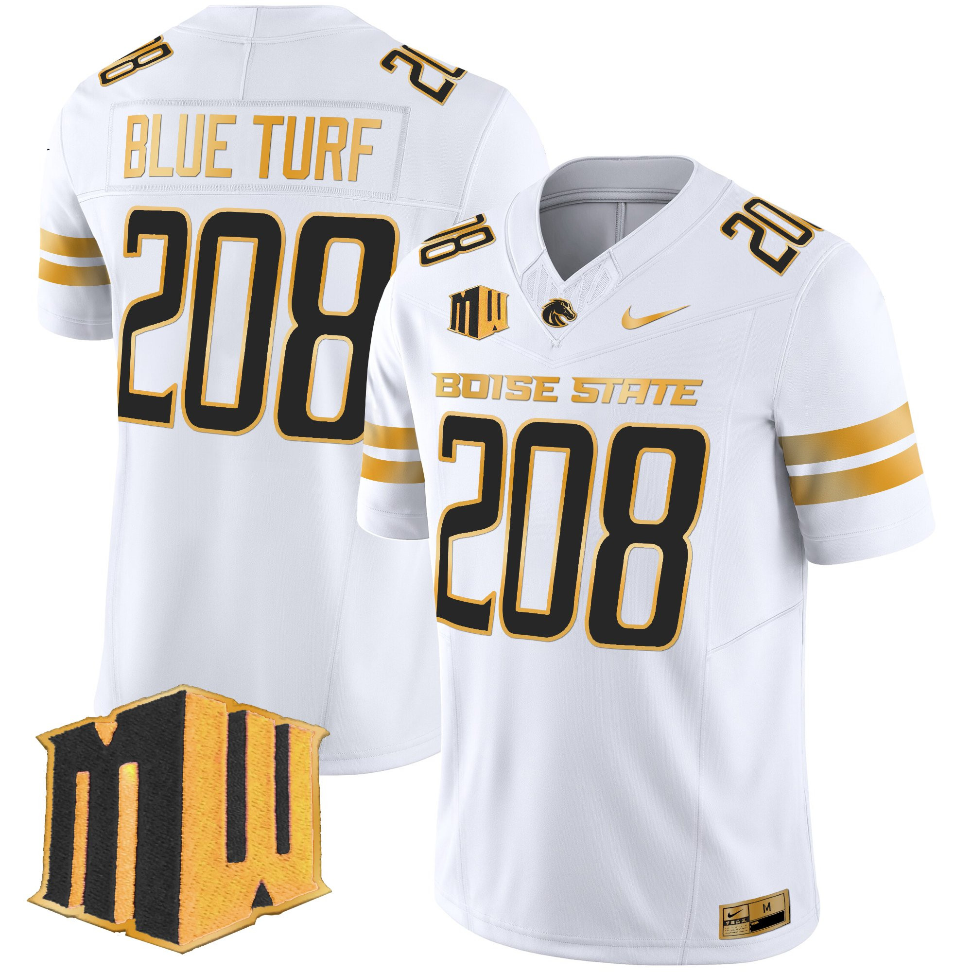 Men's Boise State Broncos 2025 Gold Vapor Limited Jersey - All Stitched