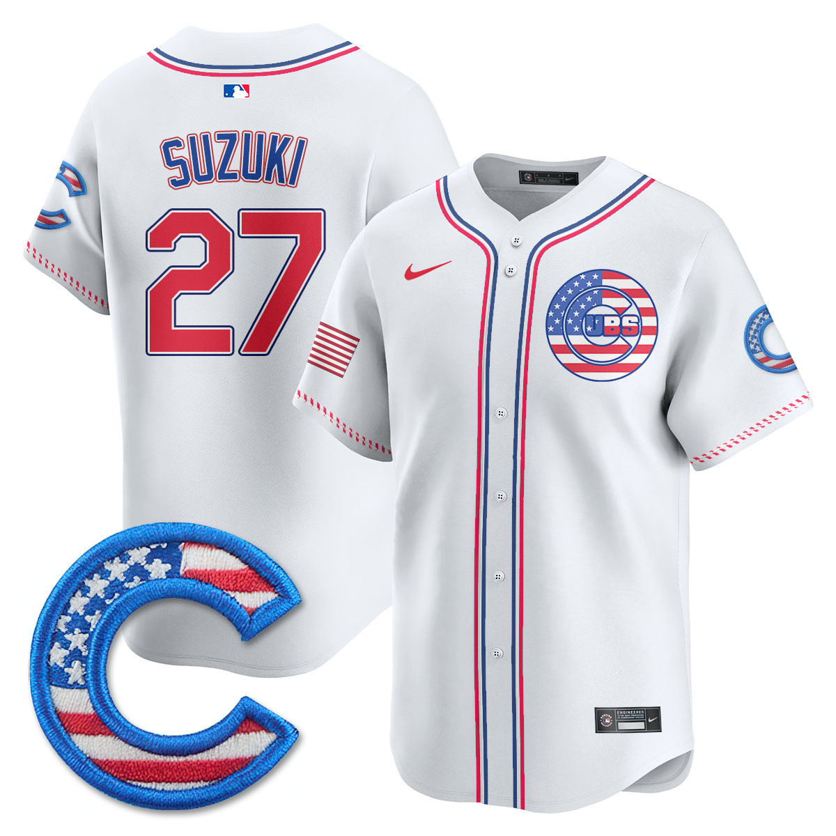 Men's Chicago Cubs 2025 Fourth of July Vapor Premier Limited Jersey - All Stitched