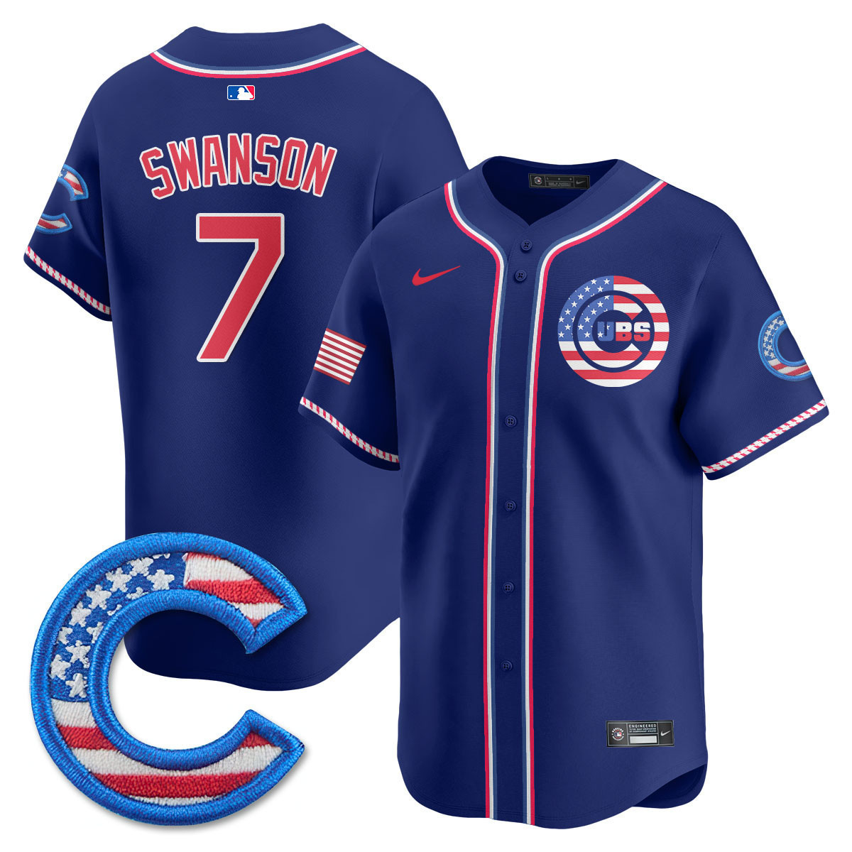 Men's Chicago Cubs 2025 Fourth of July Vapor Premier Limited Jersey - All Stitched