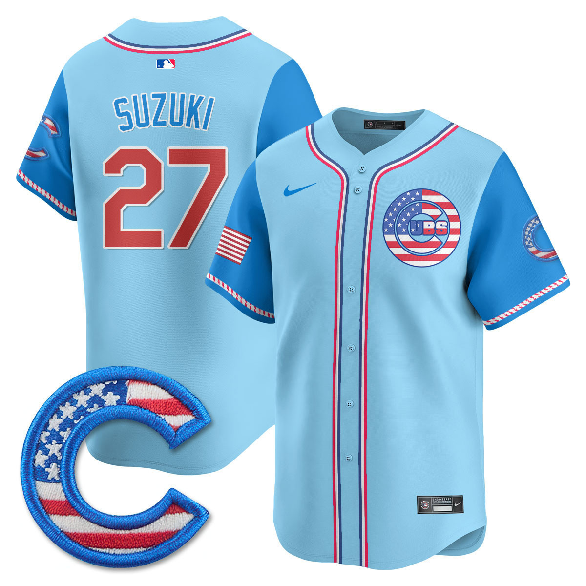 Men's Chicago Cubs 2025 Fourth of July Vapor Premier Limited Jersey - All Stitched