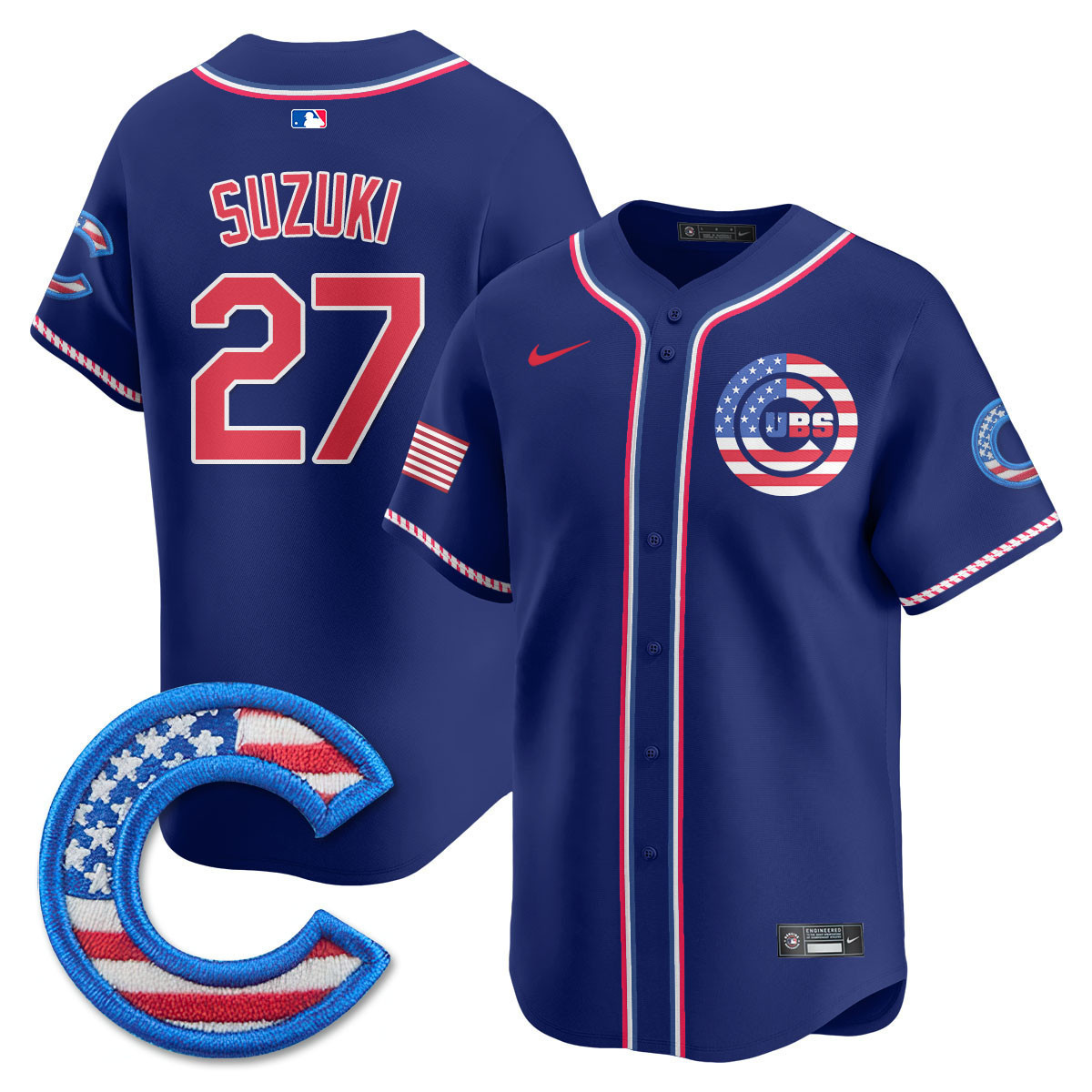 Men's Chicago Cubs 2025 Fourth of July Vapor Premier Limited Jersey - All Stitched