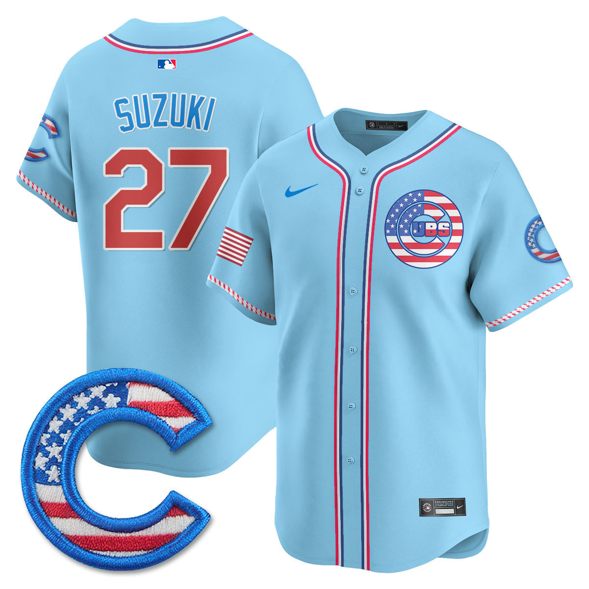 Men's Chicago Cubs 2025 Fourth of July Vapor Premier Limited Jersey - All Stitched