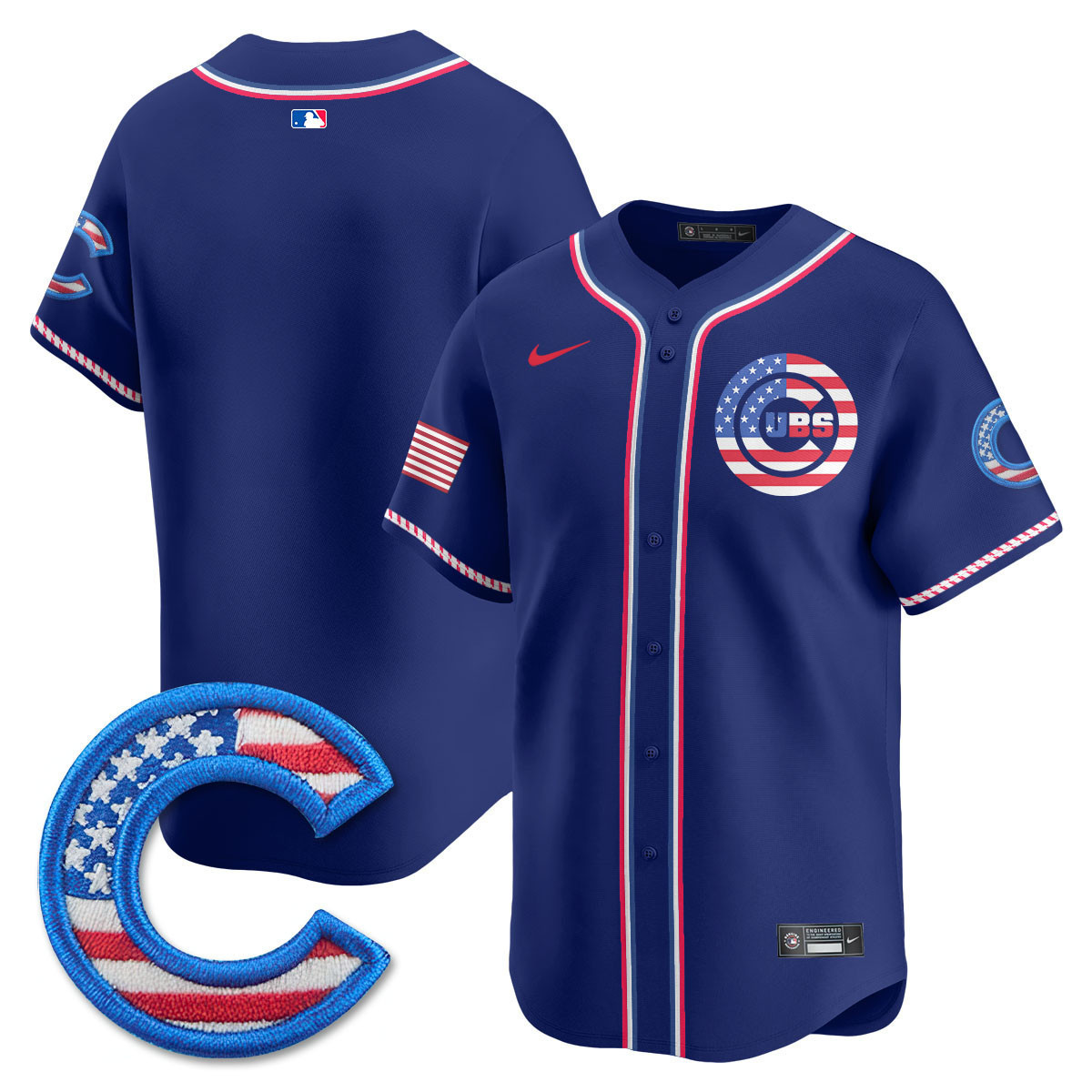 Men's Chicago Cubs 2025 Fourth of July Vapor Premier Limited Jersey - All Stitched