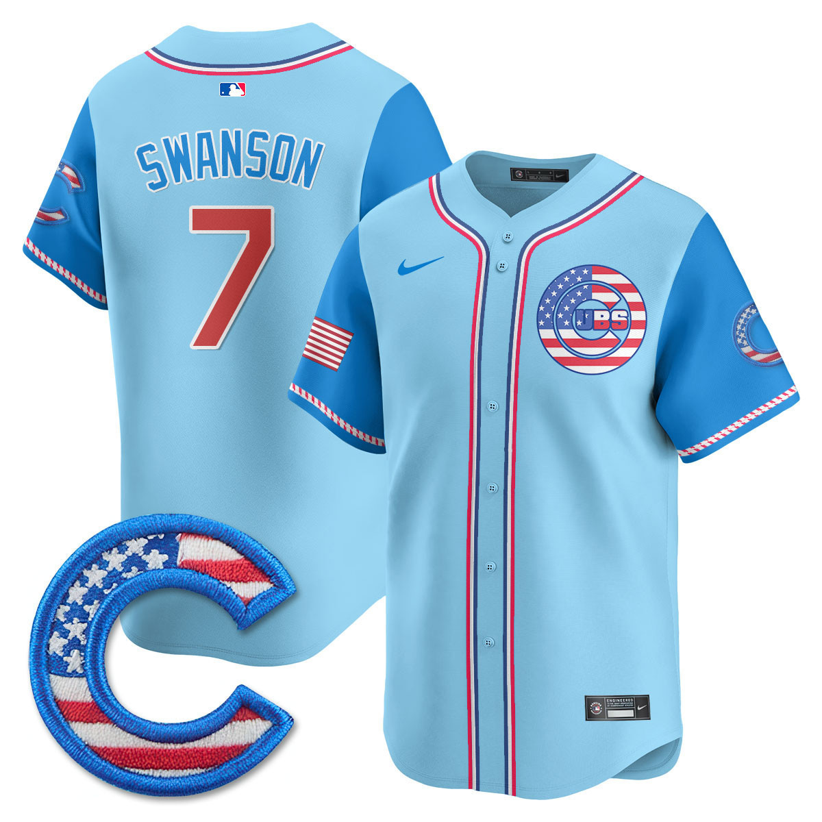 Men's Chicago Cubs 2025 Fourth of July Vapor Premier Limited Jersey - All Stitched
