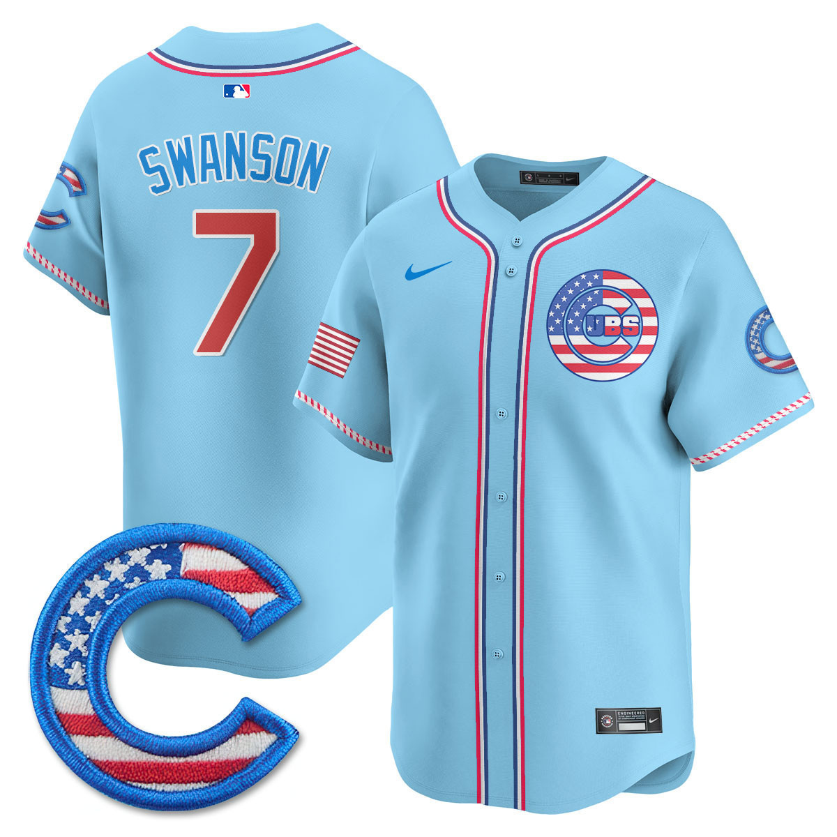 Men's Chicago Cubs 2025 Fourth of July Vapor Premier Limited Jersey - All Stitched