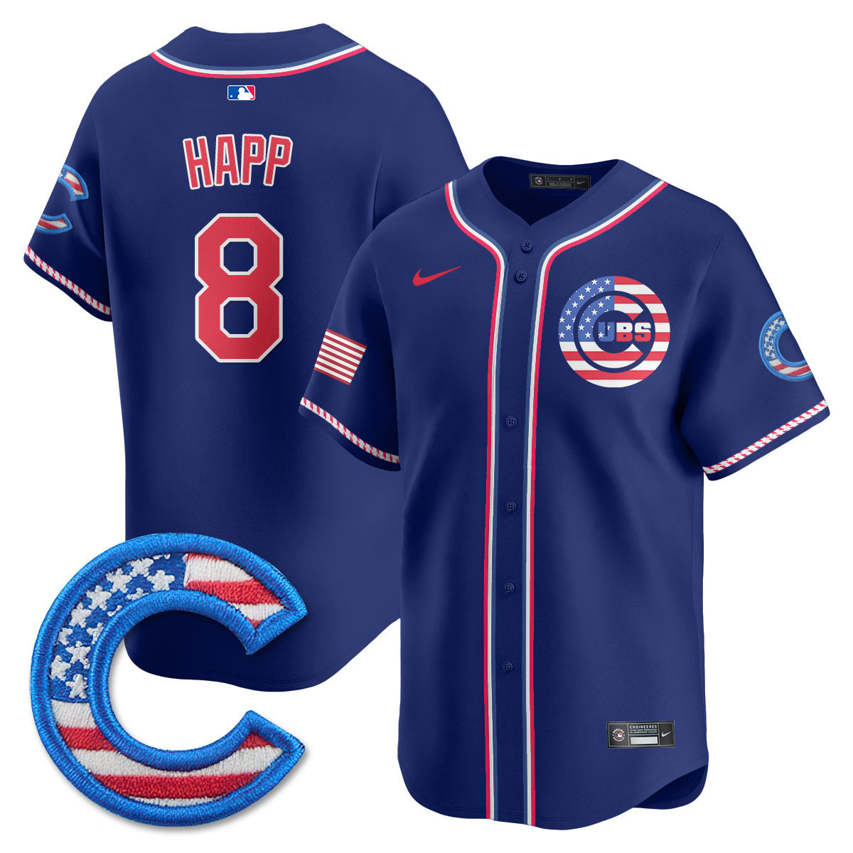 Men's Chicago Cubs 2025 Fourth of July Vapor Premier Limited Jersey - All Stitched