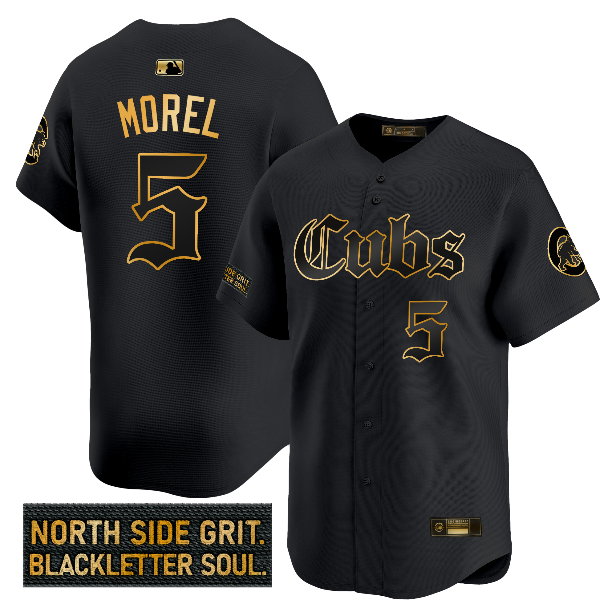 Men's Chicago Cubs 'Gothic North Side Edition' Gold Vapor Premier Limited Jersey - All Stitched
