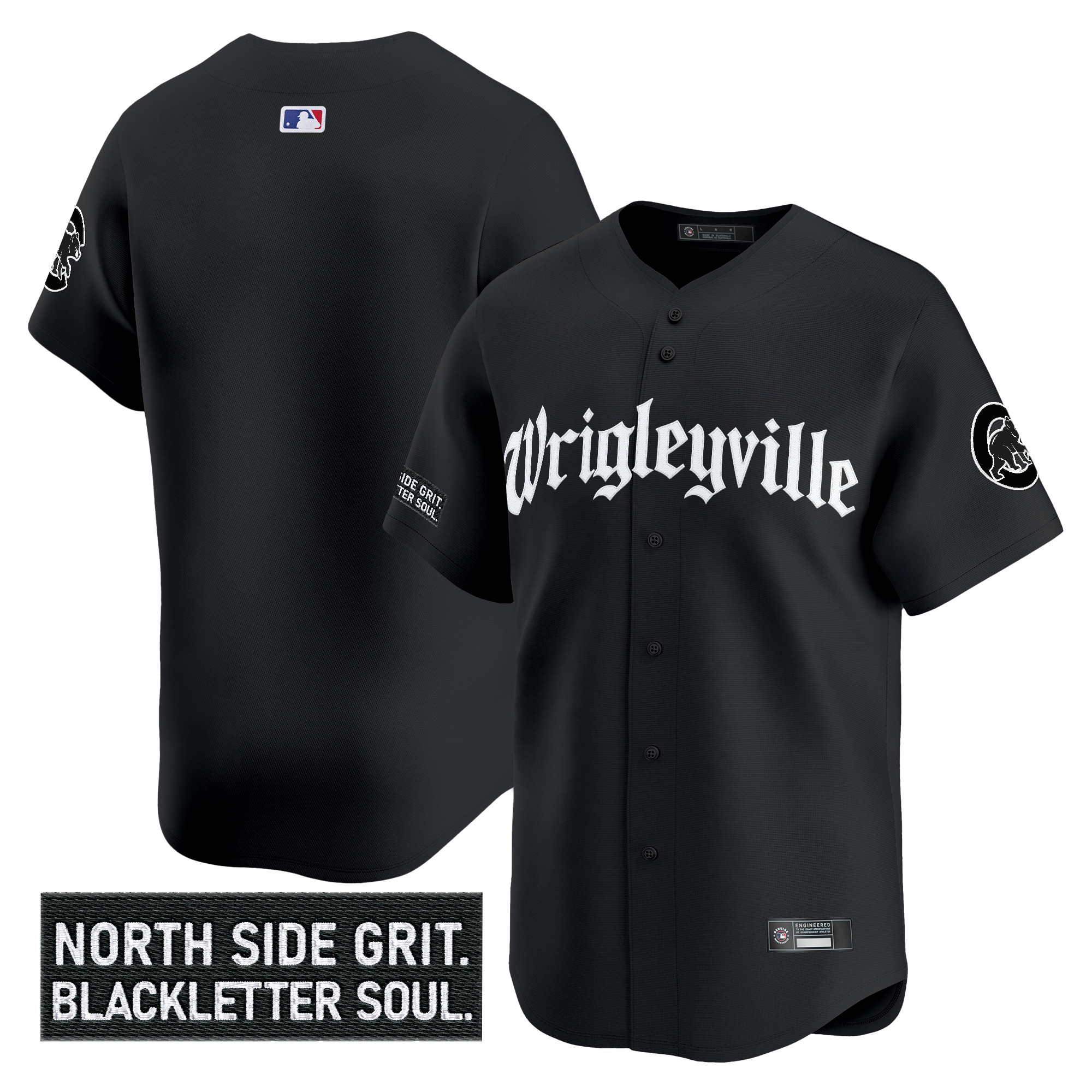 Men's Chicago Cubs 'Gothic North Side Edition' Vapor Premier Limited Jersey V2 - All Stitched