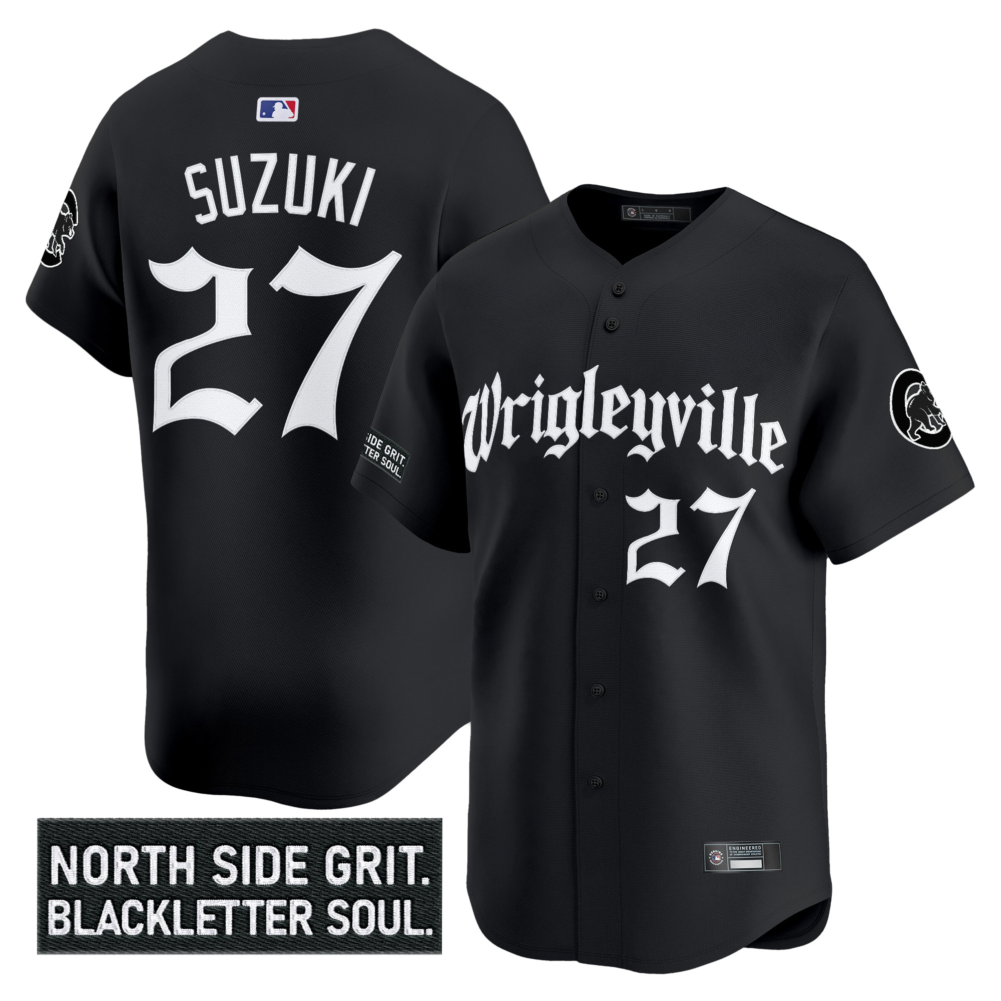 Men's Chicago Cubs 'Gothic North Side Edition' Vapor Premier Limited Jersey V2 - All Stitched