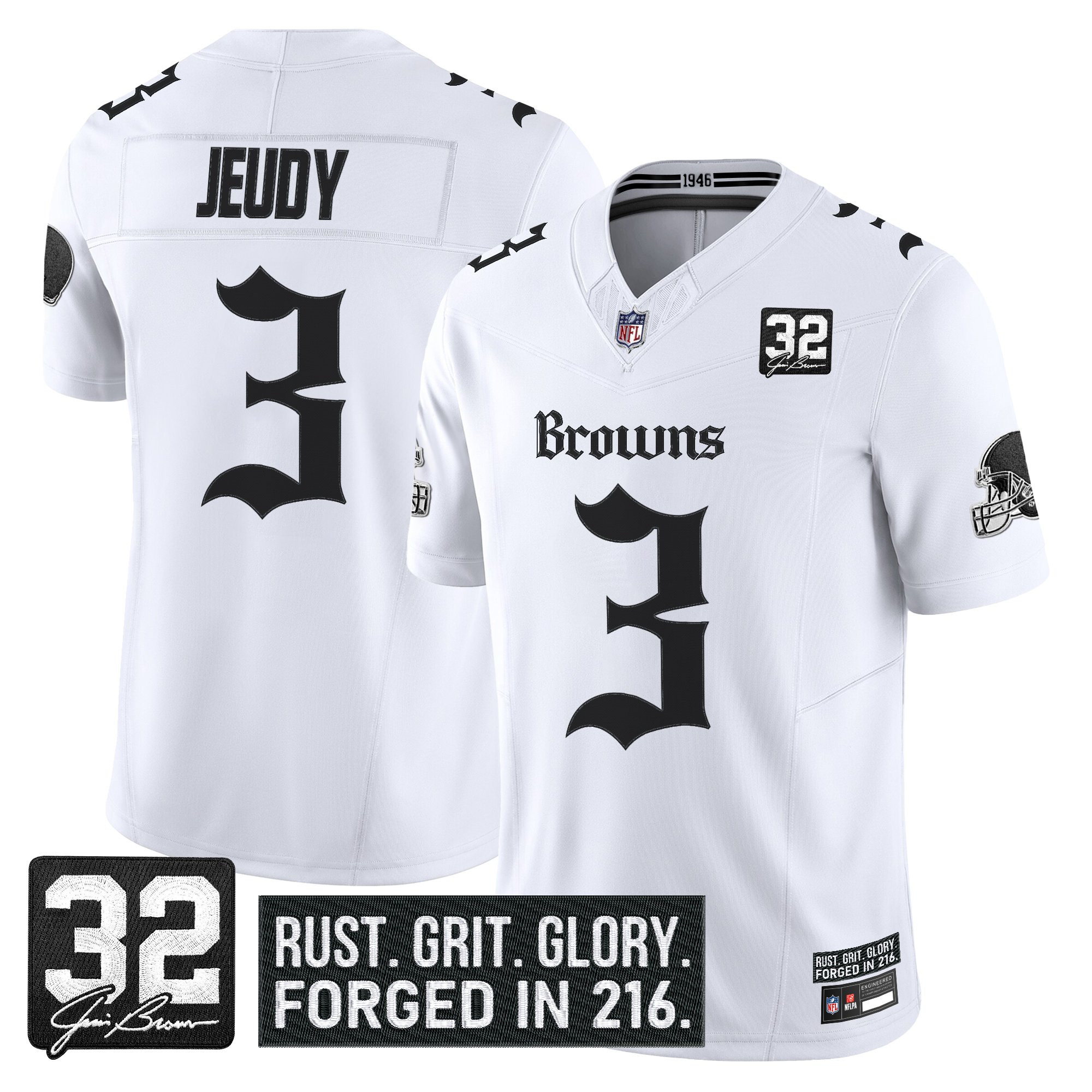 Men's Cleveland Browns 'Gothic Dawg Shadows Drop' Vapor Limited Jersey - All Stitched