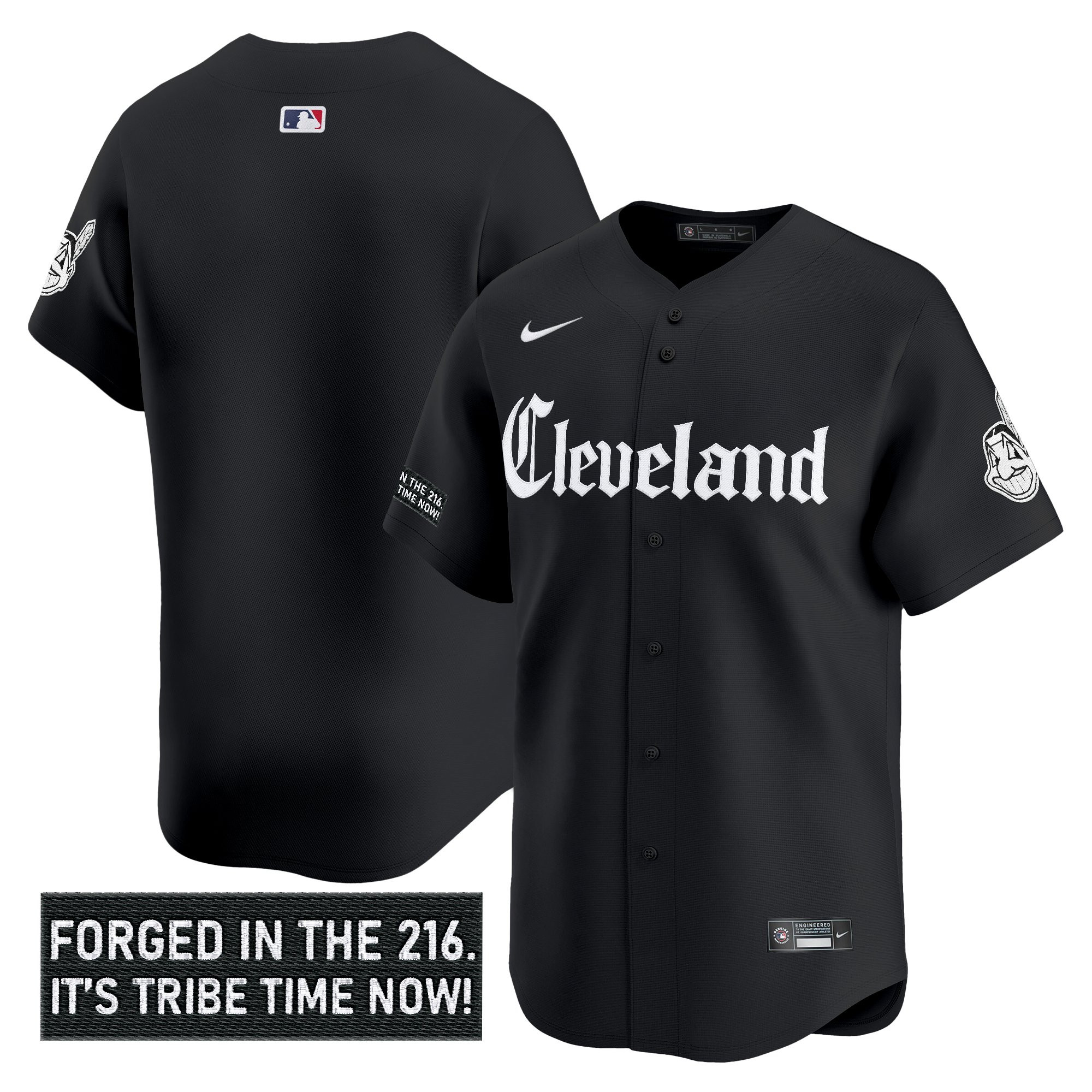 Men's Cleveland Indians 'Gothic Iron Edition' Vapor Premier Limited Jersey - All Stitched