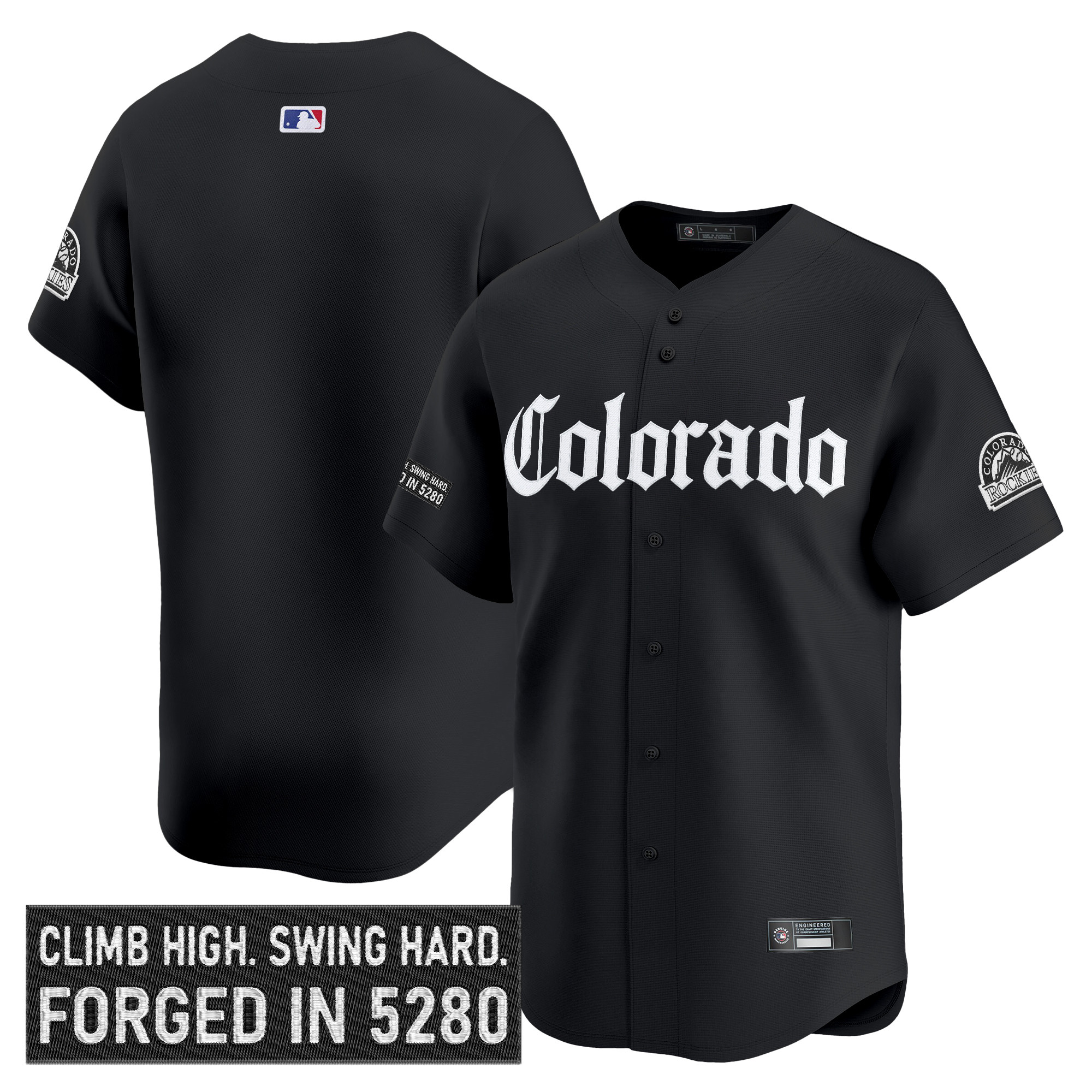 Men's Colorado Rockies 'Gothic Mile High Shadows Edition' Vapor Premier Limited Jersey - All Stitched