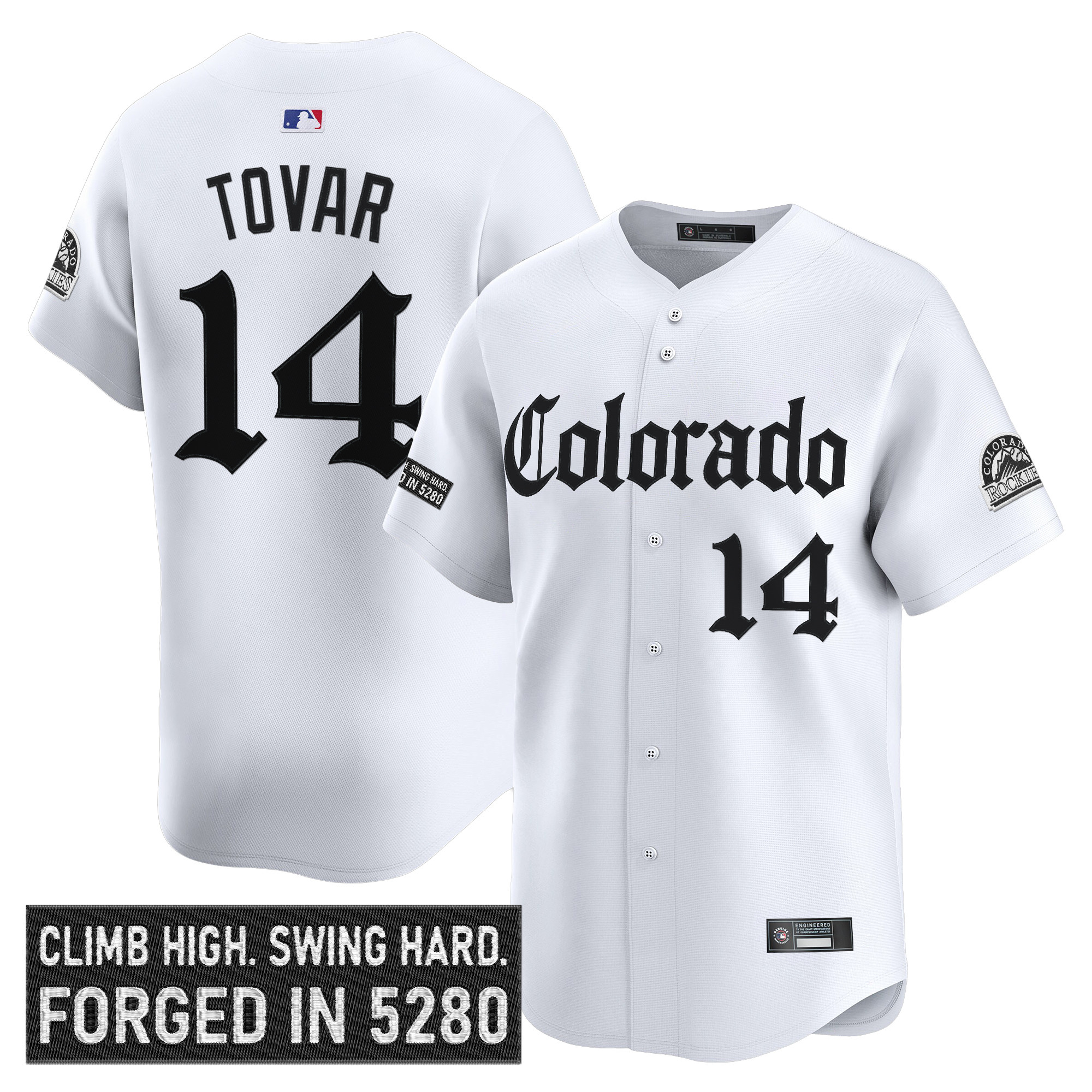 Men's Colorado Rockies 'Gothic Mile High Shadows Edition' Vapor Premier Limited Jersey - All Stitched