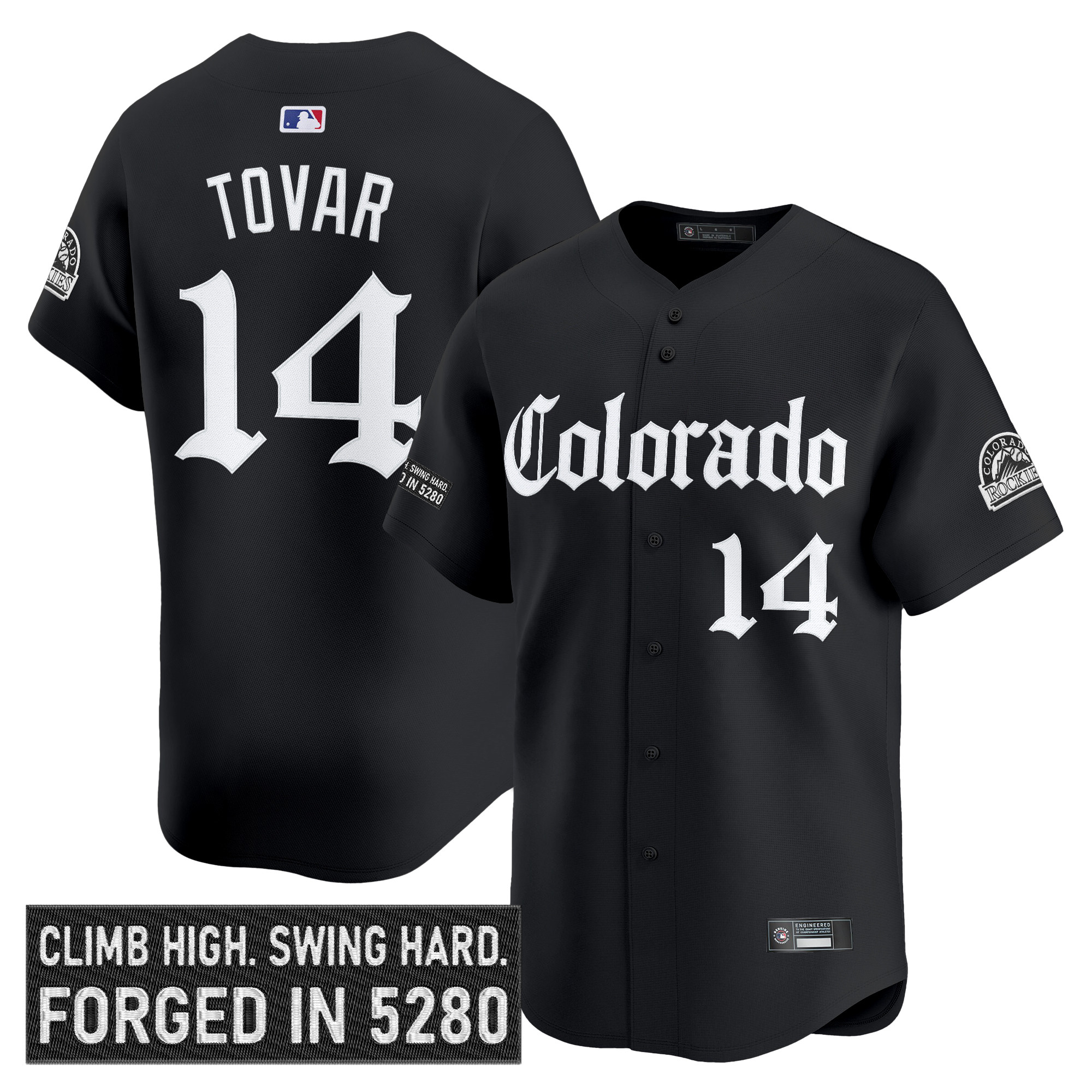 Men's Colorado Rockies 'Gothic Mile High Shadows Edition' Vapor Premier Limited Jersey - All Stitched